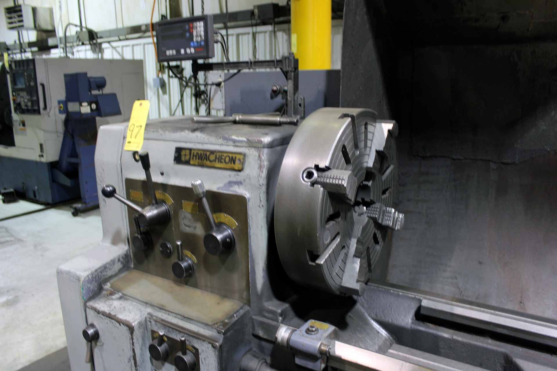 GAP BED LATHE, HWACHEON 24" X 120" MDL. HL-630, 24.75” swing, 16” swing over crosslide, 3.15” - Image 3 of 7