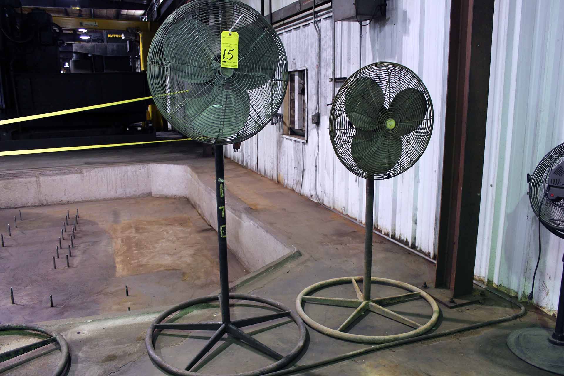 LOT OF PEDESTAL SHOP FANS (2)