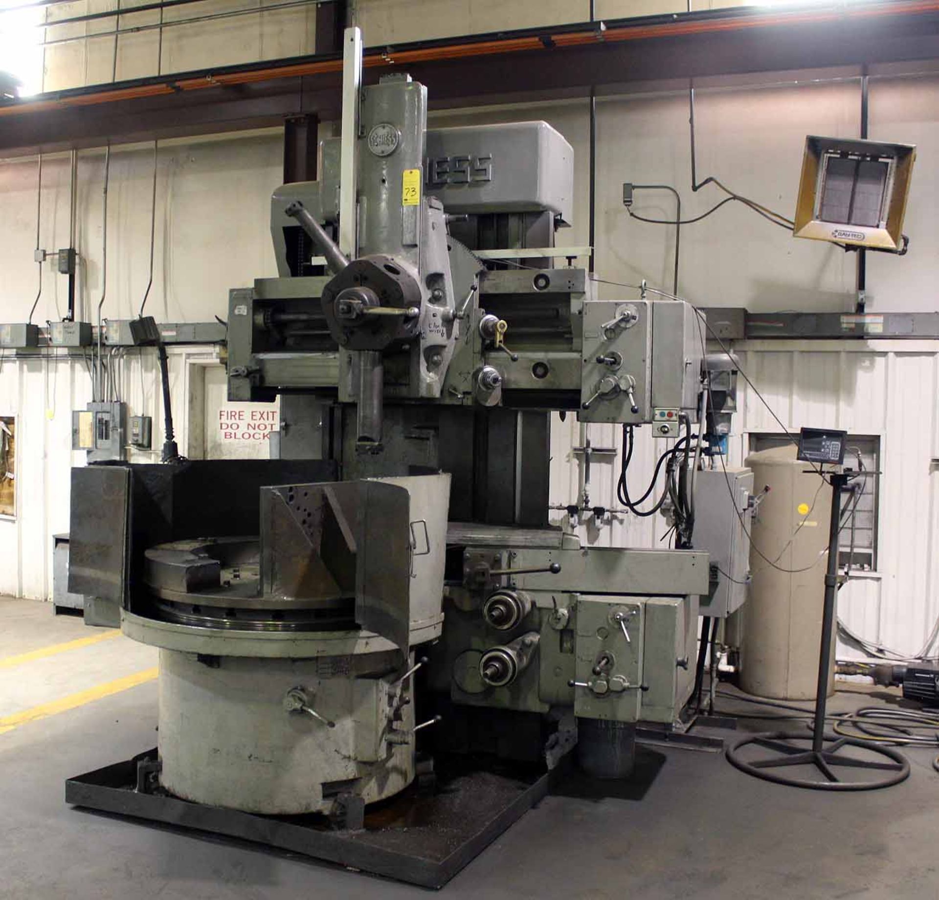 VERTICAL TURRET LATHE, SCHIESS MDL. 13ED-125, 49.2” table, 55.1” swing, 43.3” turning height, 9,