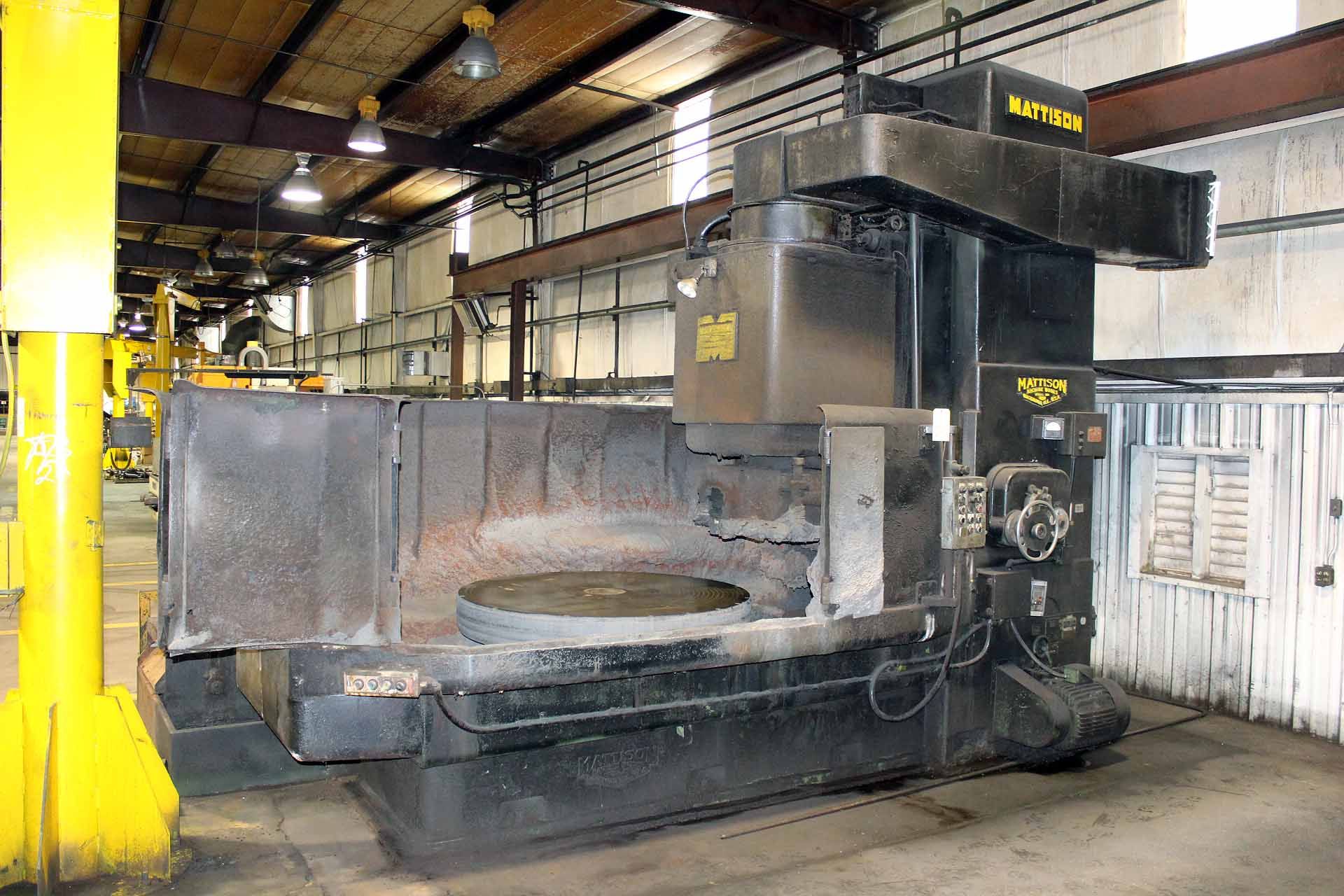 VERTICAL ROTARY GRINDER, MATTISON 60", 60” mag. table, 72” max. swing, 30" ht. under wheel (est.),