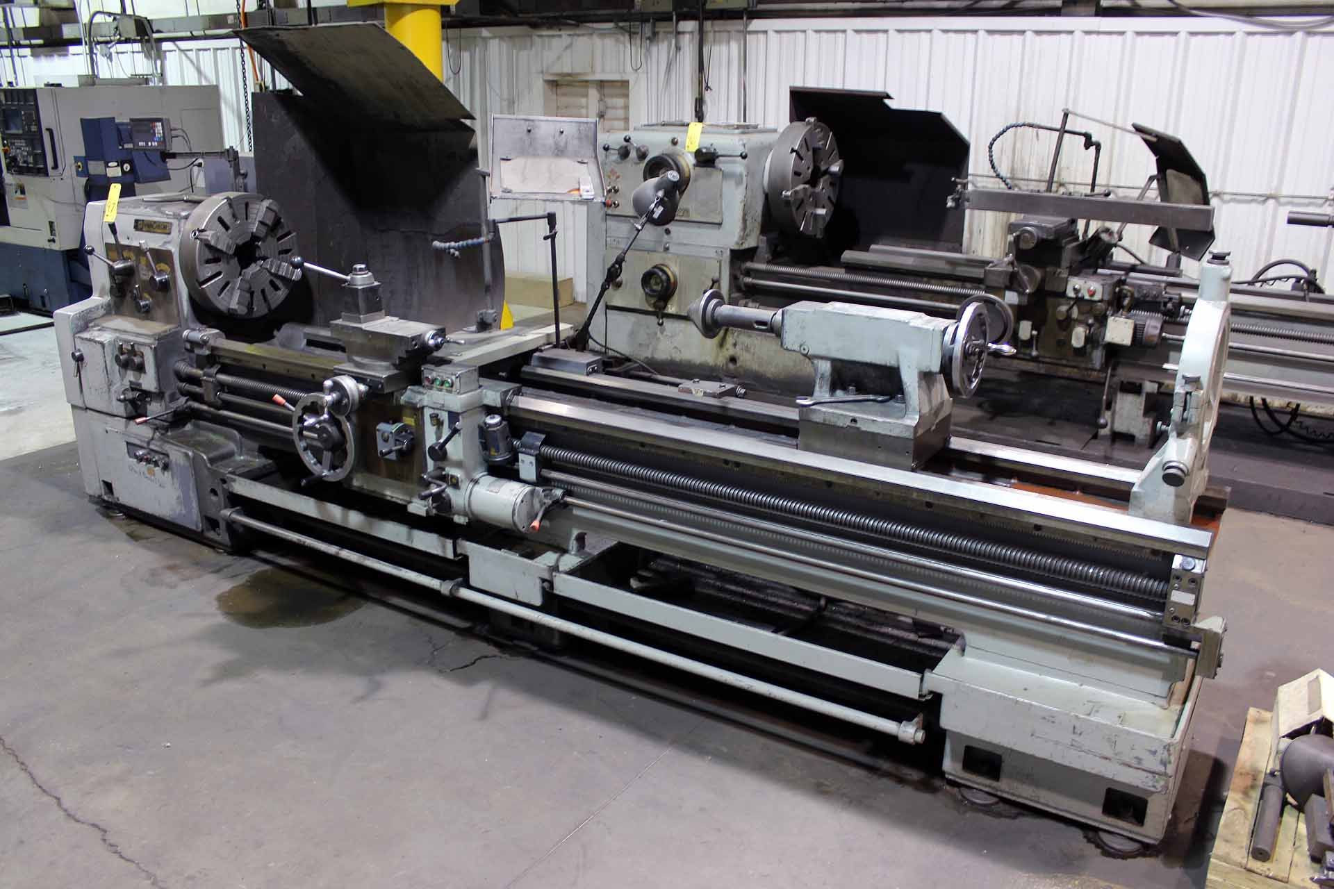 GAP BED LATHE, HWACHEON 24" X 120" MDL. HL-630, 24.75” swing, 16” swing over crosslide, 3.15”