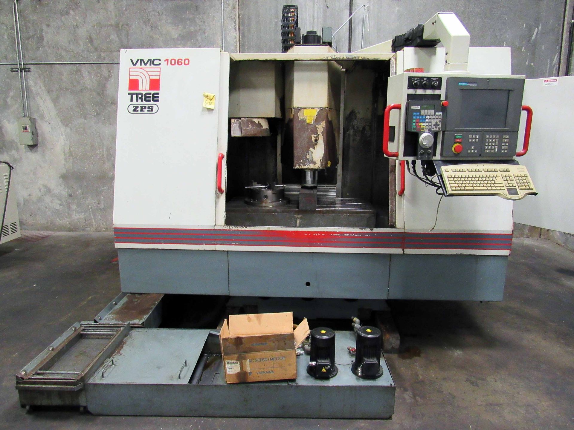 CNC VERTICAL MACHINING CENTER, TREE MDL. 1060/24, Acramatic 2100 CNC control, 50" x 23" table, 4"