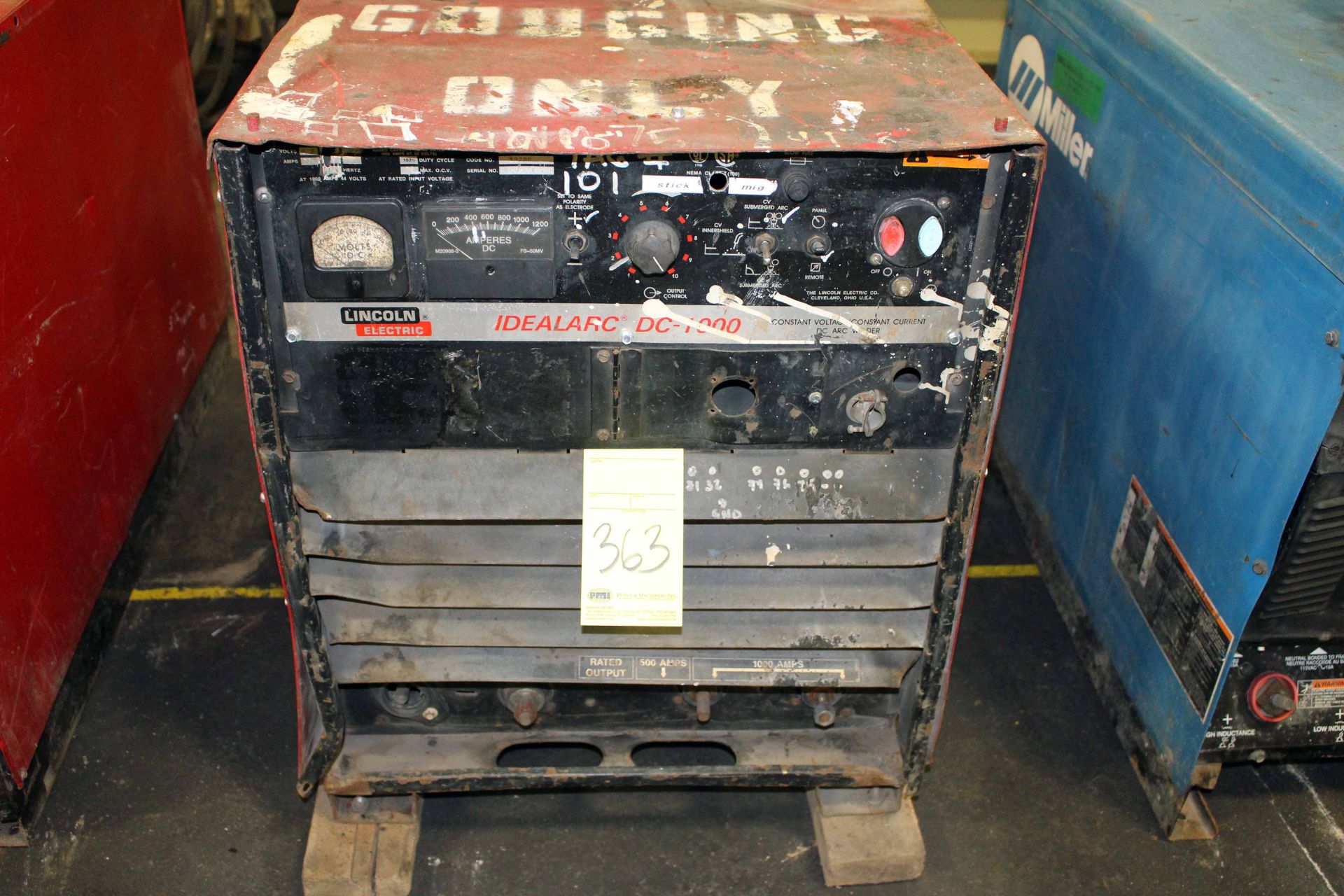 WELDING MACHINE, LINCOLN MDL. IDEAL ARC DC-1000, 1000 amps., 40 v. @100% duty cycle, S/N