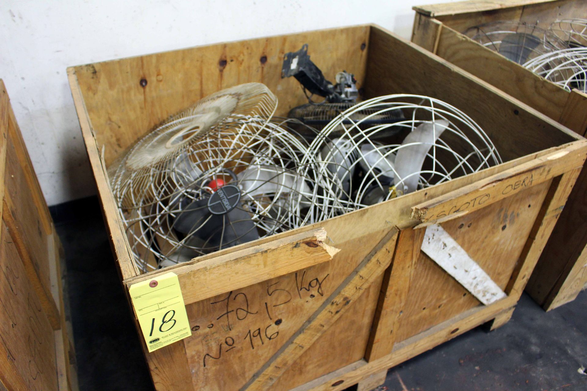 LOT OF WALL MOUNTED FANS (in one box)