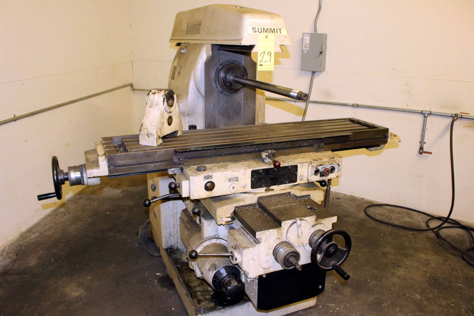 UNIVERSAL HORIZONTAL MILLING MACHINE, SUMMIT MDL. 3UH, 12-1/2" x 60" table, arbor suppt., spds: 30-