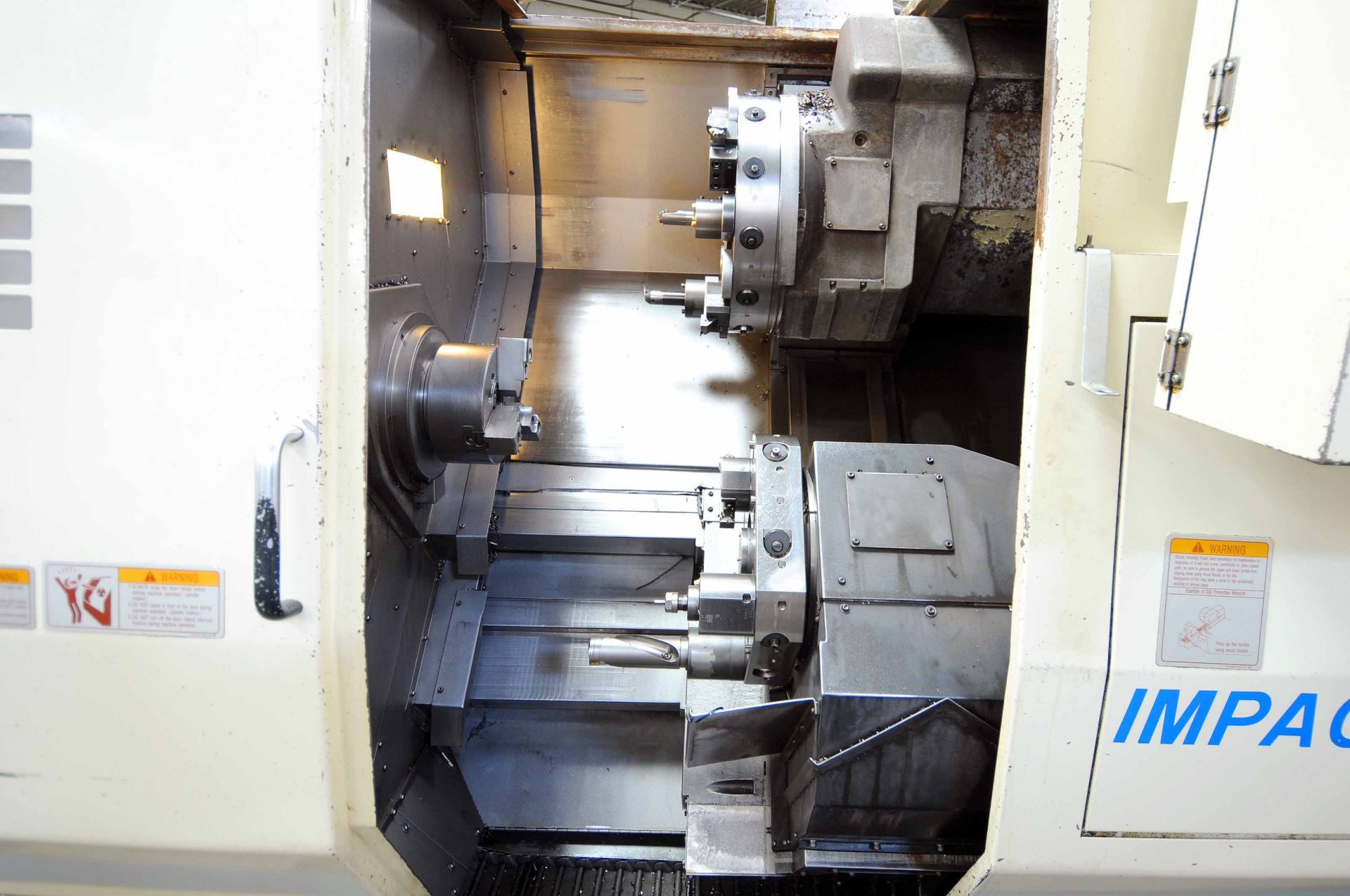 5-AXIS CNC LATHE, OKUMA IMPACT MDL. LU15-M, OPS 700L CNC control, C-axis spdl., 10.2" X & 25.2" Z- - Image 3 of 5