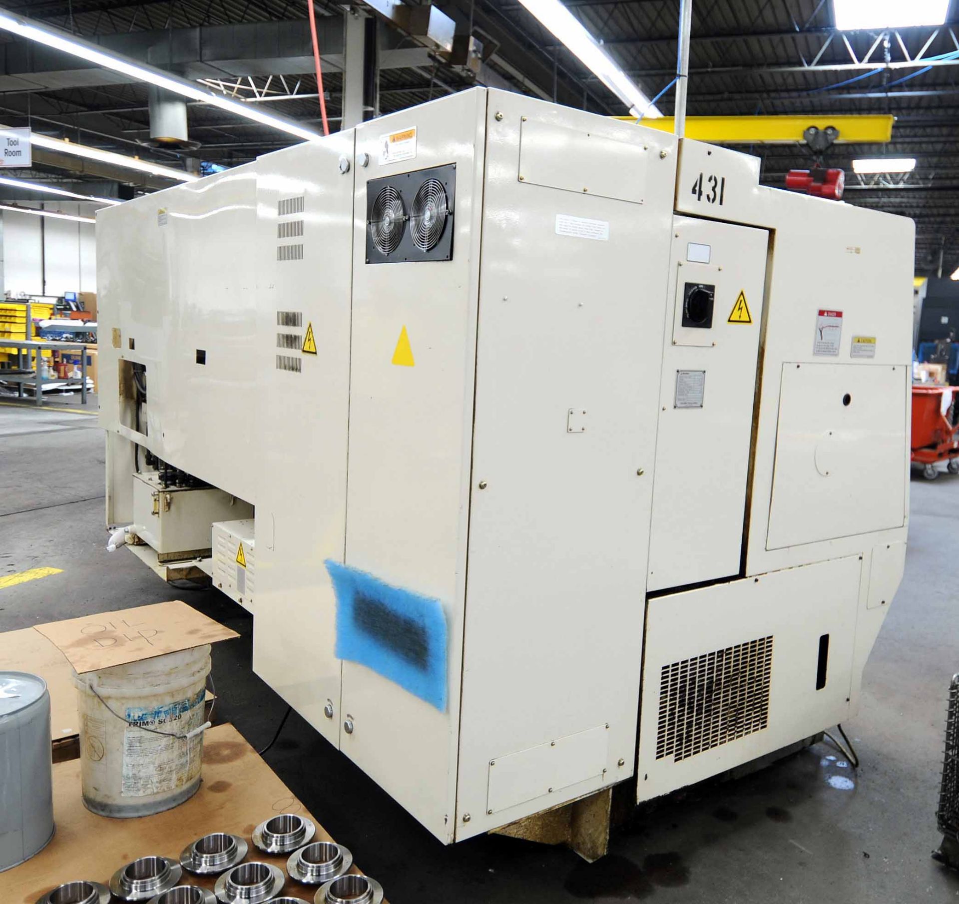 5-AXIS CNC LATHE, OKUMA IMPACT MDL. LU15-M, OPS 700L CNC control, C-axis spdl., 10.2" X & 25.2" Z- - Image 4 of 5