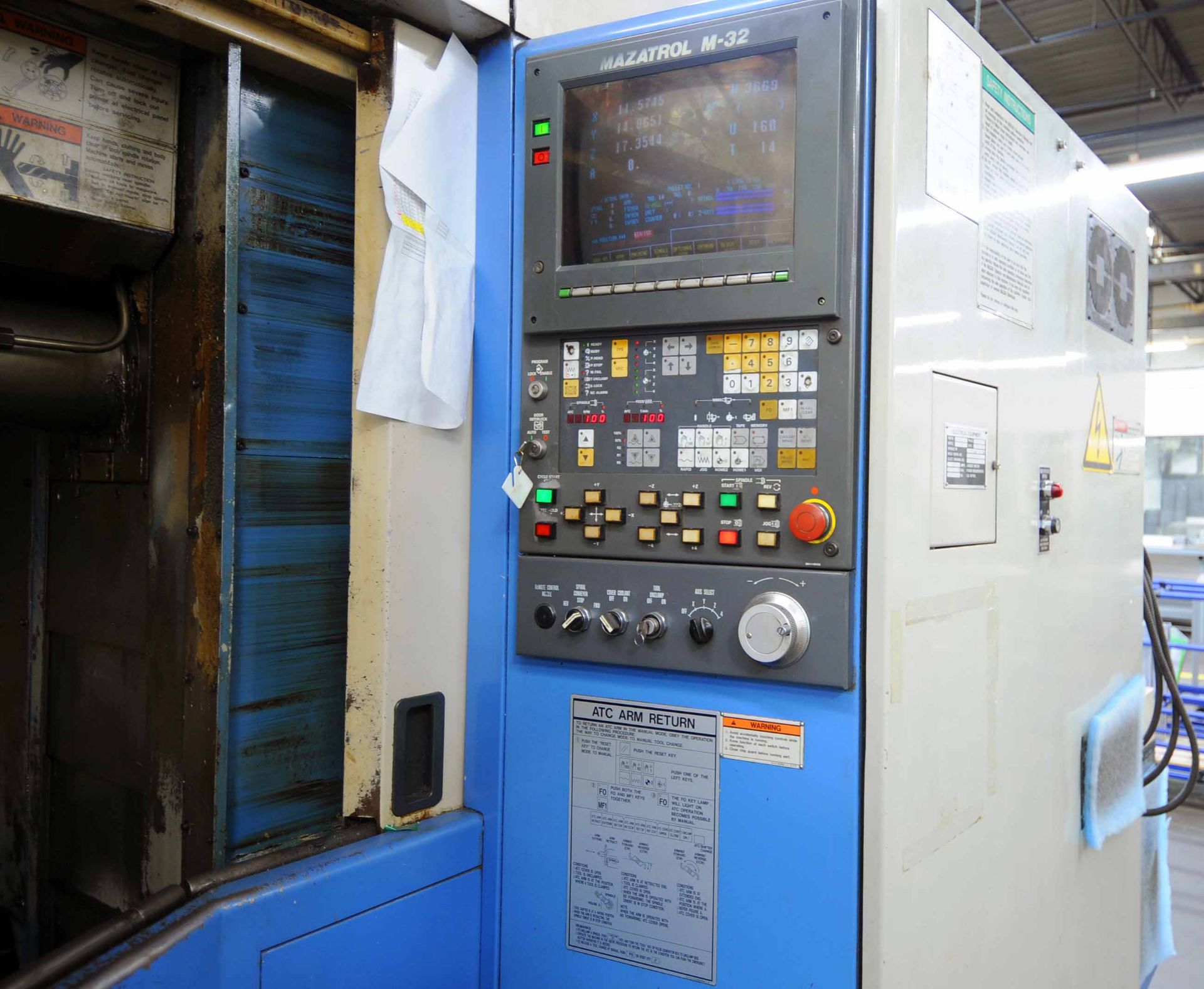 CNC HORIZONTAL MACHINING CENTER, MAZAK MDL. H400, new 1990, Mazatrol M32 CNC control, 15.7" sq. - Image 3 of 5