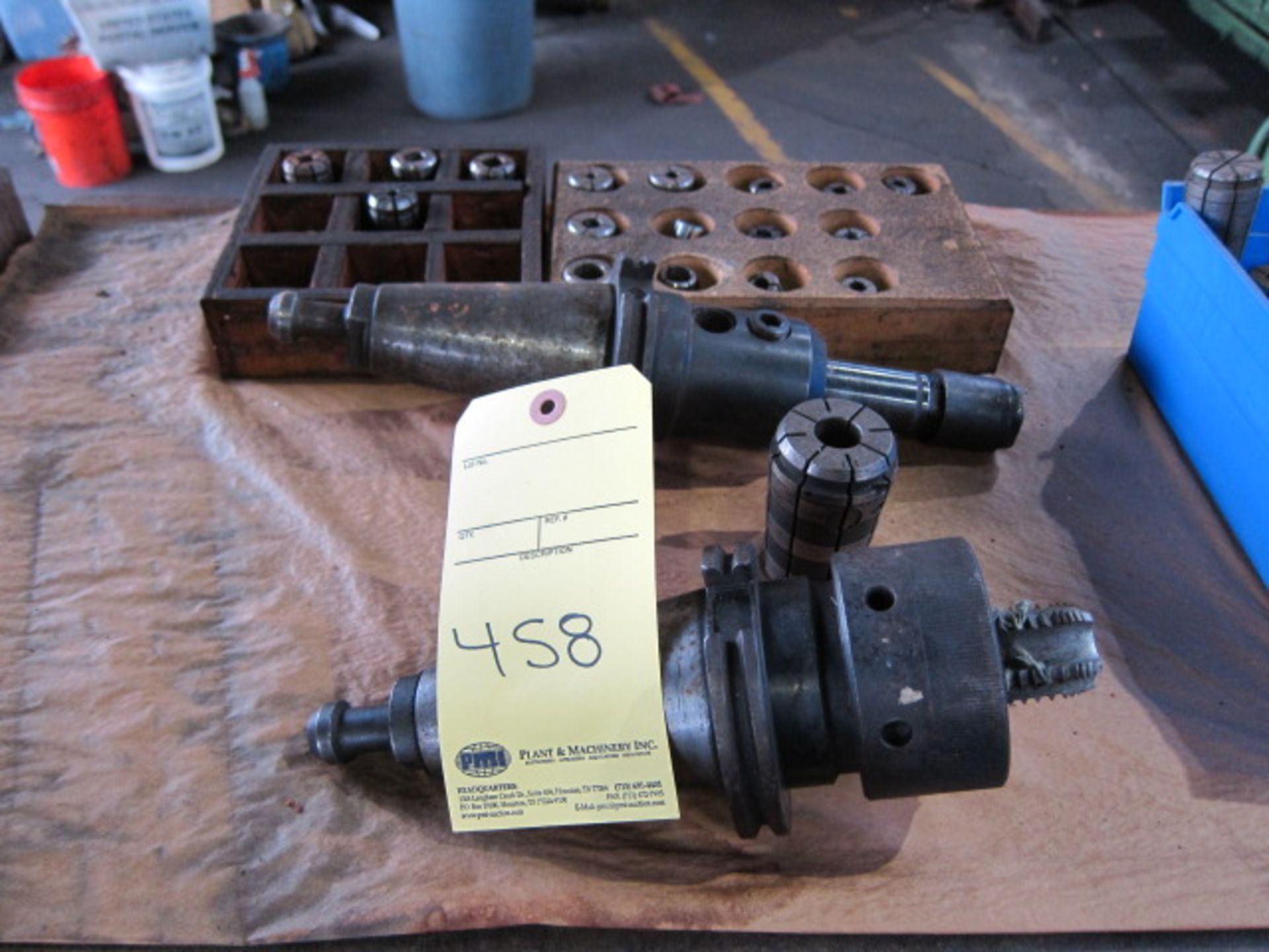 LOT OF COLLET TOOLHOLDERS (2), CAT-50 taper, w/collets