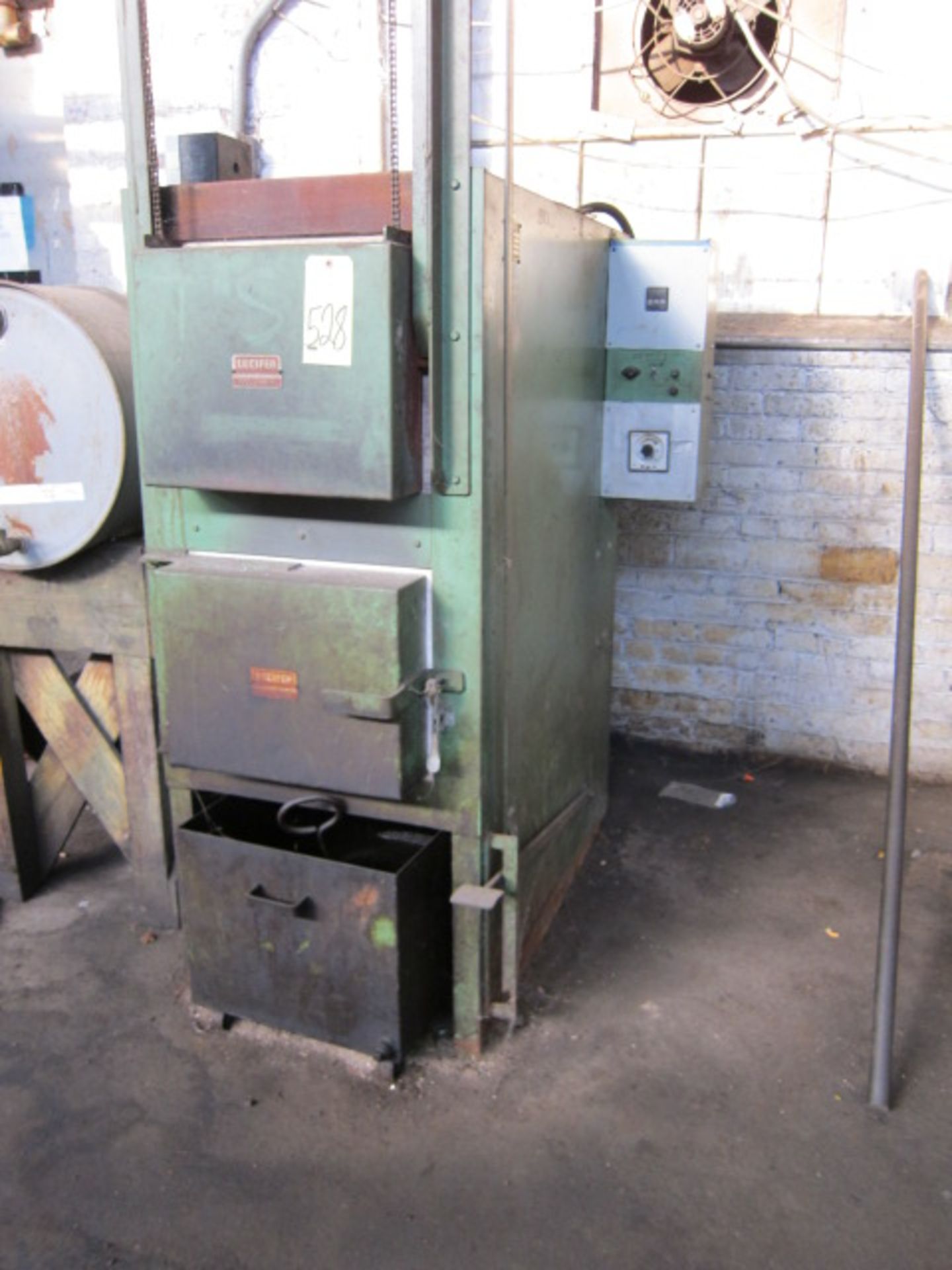FURNACE, LUCIFER MDL. 8012, 2,300 deg. F. max. temp. on upper, tempering oven w/lower tempering