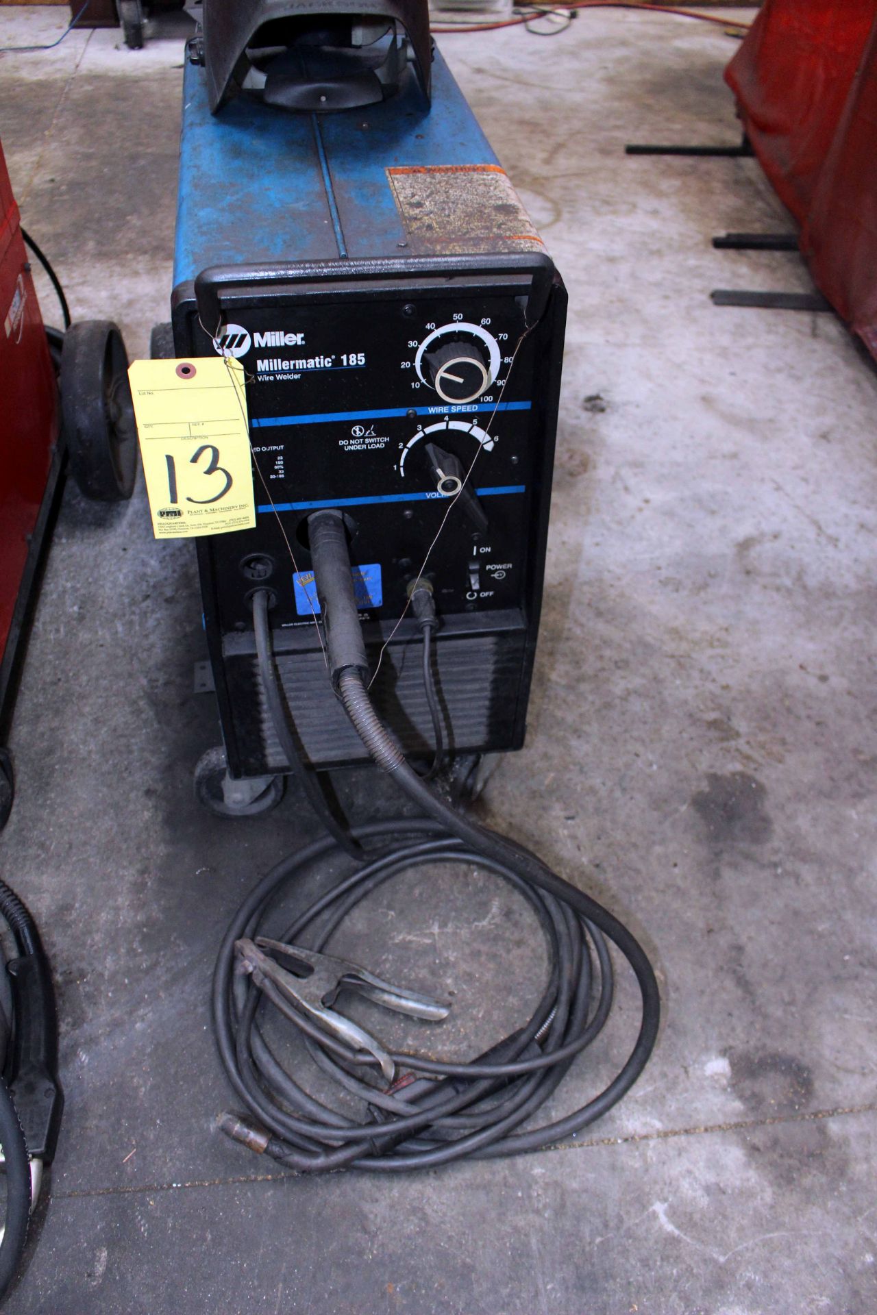 WELDING MACHINE, MILLER MILLERMATIC MDL. 185, 200 amps @ 30 v., 100% duty cycle, S/N KG (Location