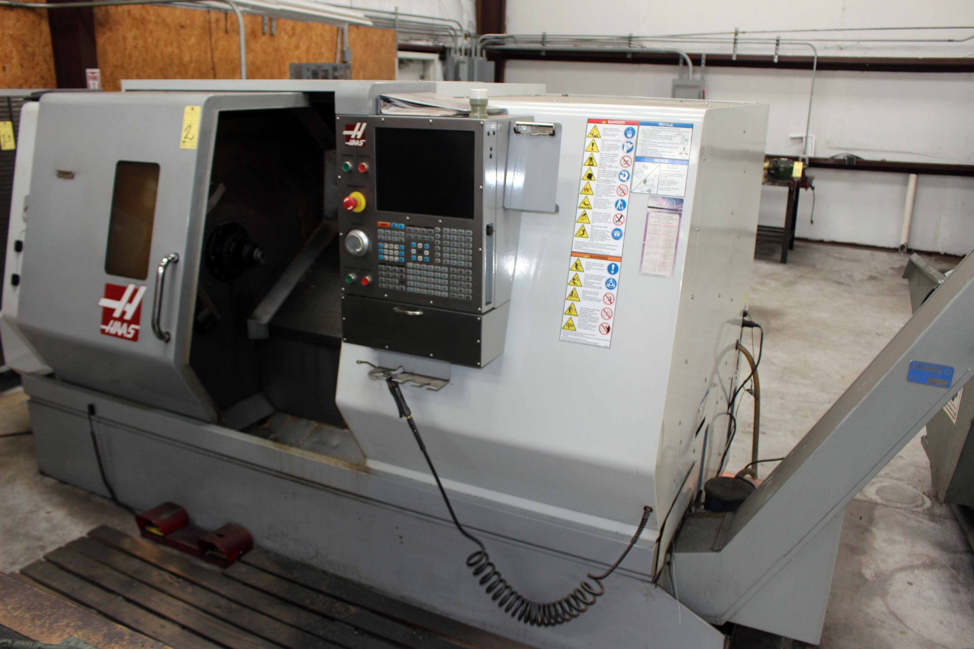 CNC SLANT BED ENGINE LATHE, HAAS MDL. SL-30T, new 9/2008, collet chuck, 12-tool turret, tailstock,