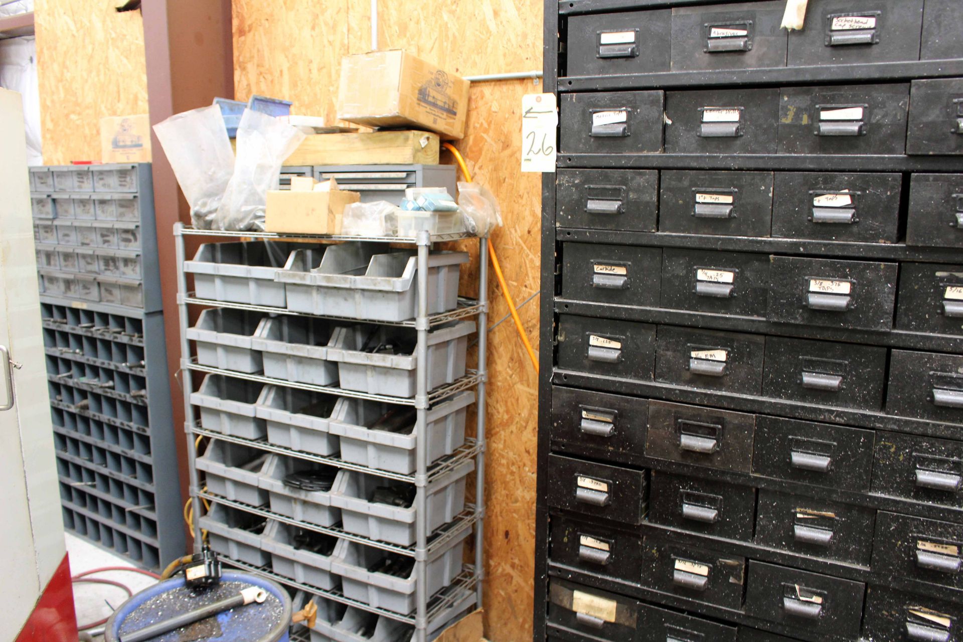 LOT OF PIGEON HOLE CABINETS, w/drill bits (Location A - Cypress, TX)