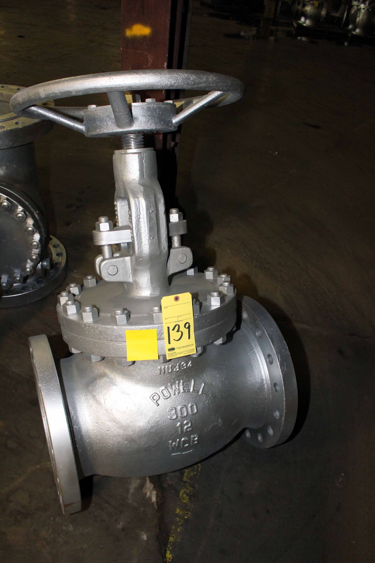 12", 300 LB. F/E B/B OSTY GLOBE VALVE HAMMER BLOW WHEEL, POWELL