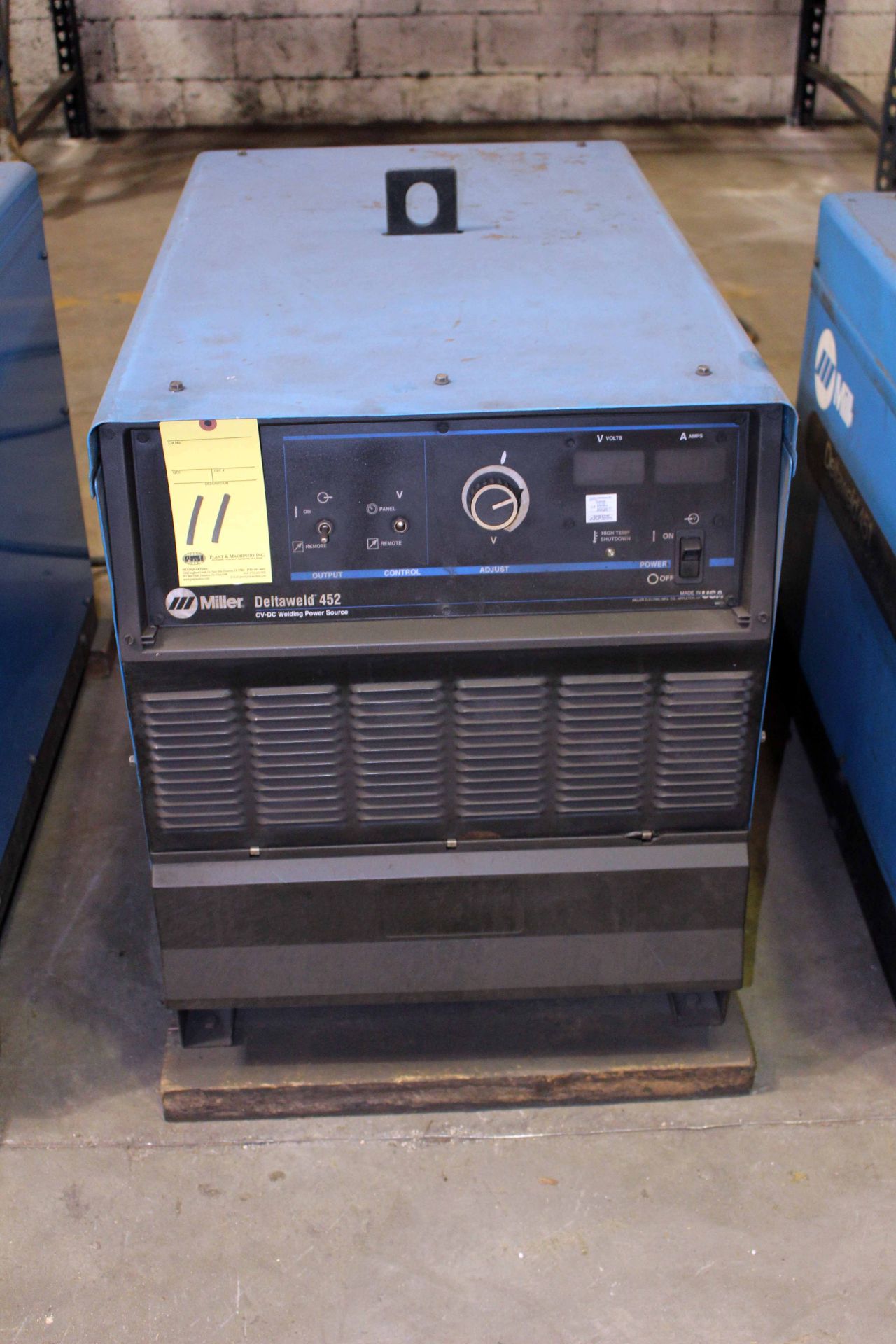 MIG WELDER, MILLER DELTAWELD MDL. 452, 450 amps @ 38 v., 100% duty cycle, S/N LH300256C