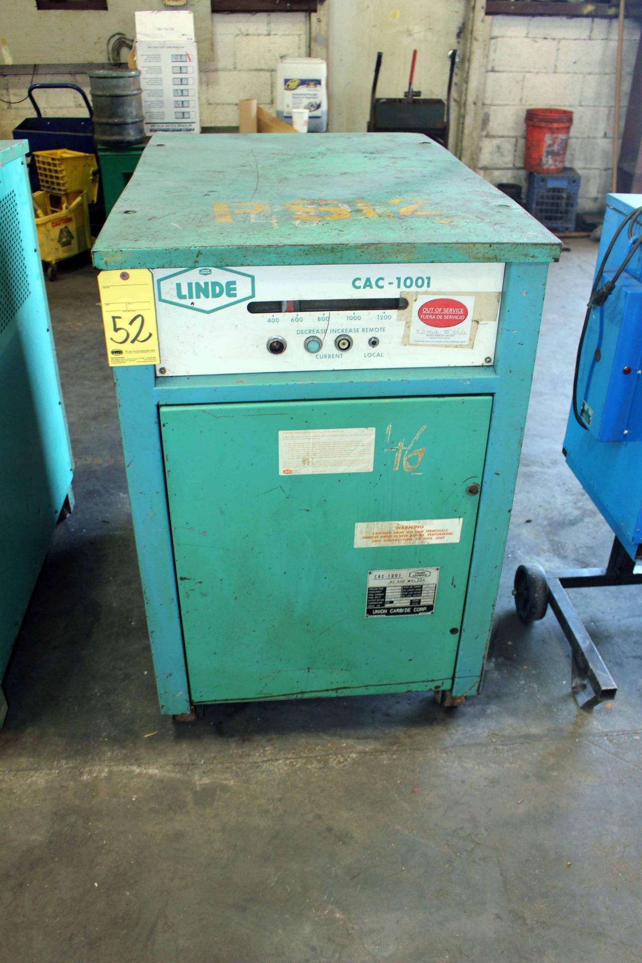 INDUCTION HEATER, LINDE, MDL. CAC-1001, 460 V, 126 amps, output 1000 amps @ 1 hr., 800 amps