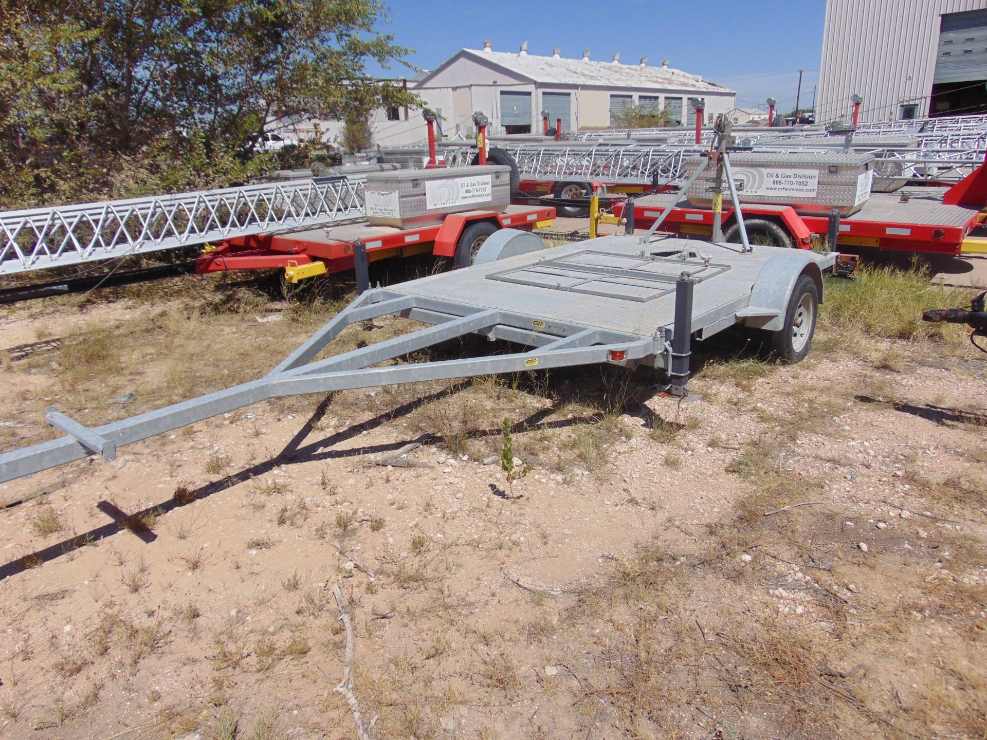 MOBILE BROADBAND TOWER TRAILER, GLEN MARTIN, new 2006, missing tower & storage cabinets, 2" ball