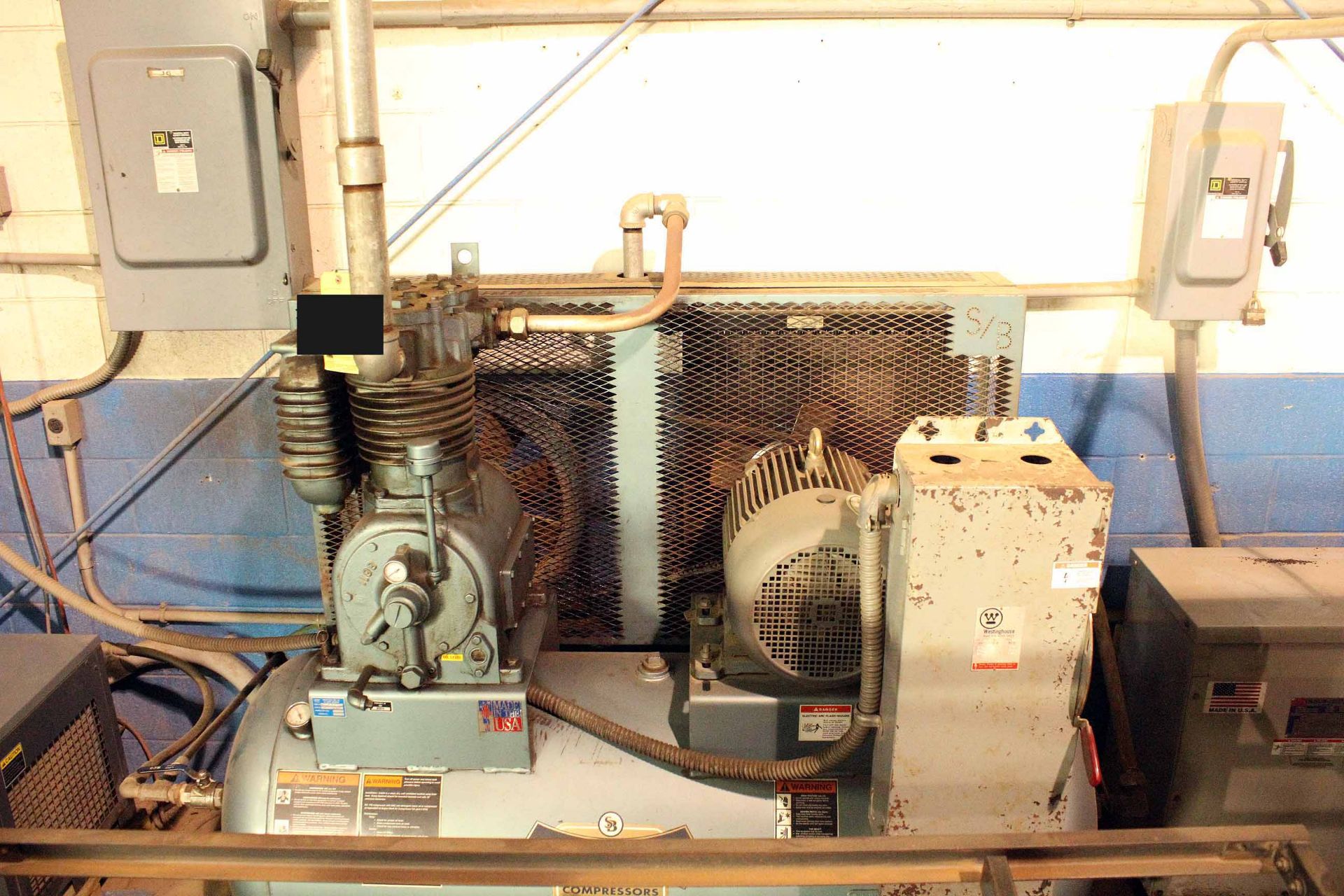 RECIPROCATING TYPE AIR COMPRESSOR, SAYLOR BEALL MDL. PL-451512, new 2007, 15 HP motor, 60 gal. - Image 4 of 4