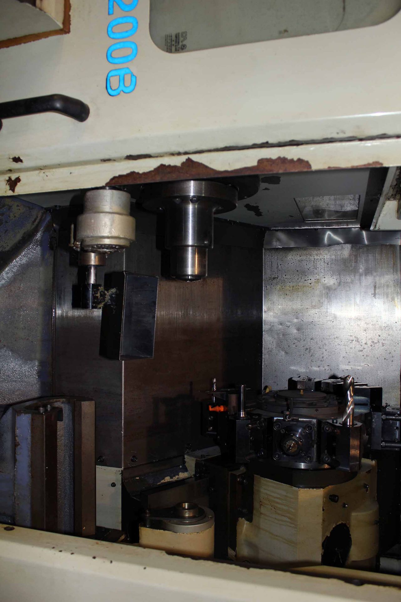 CNC LATHE, HWACHEON MDL. HI-TECH-200, new 2004, Fanuc 0i-TB CNC control, 19.7" sw. over bed, 13.8" - Image 5 of 10