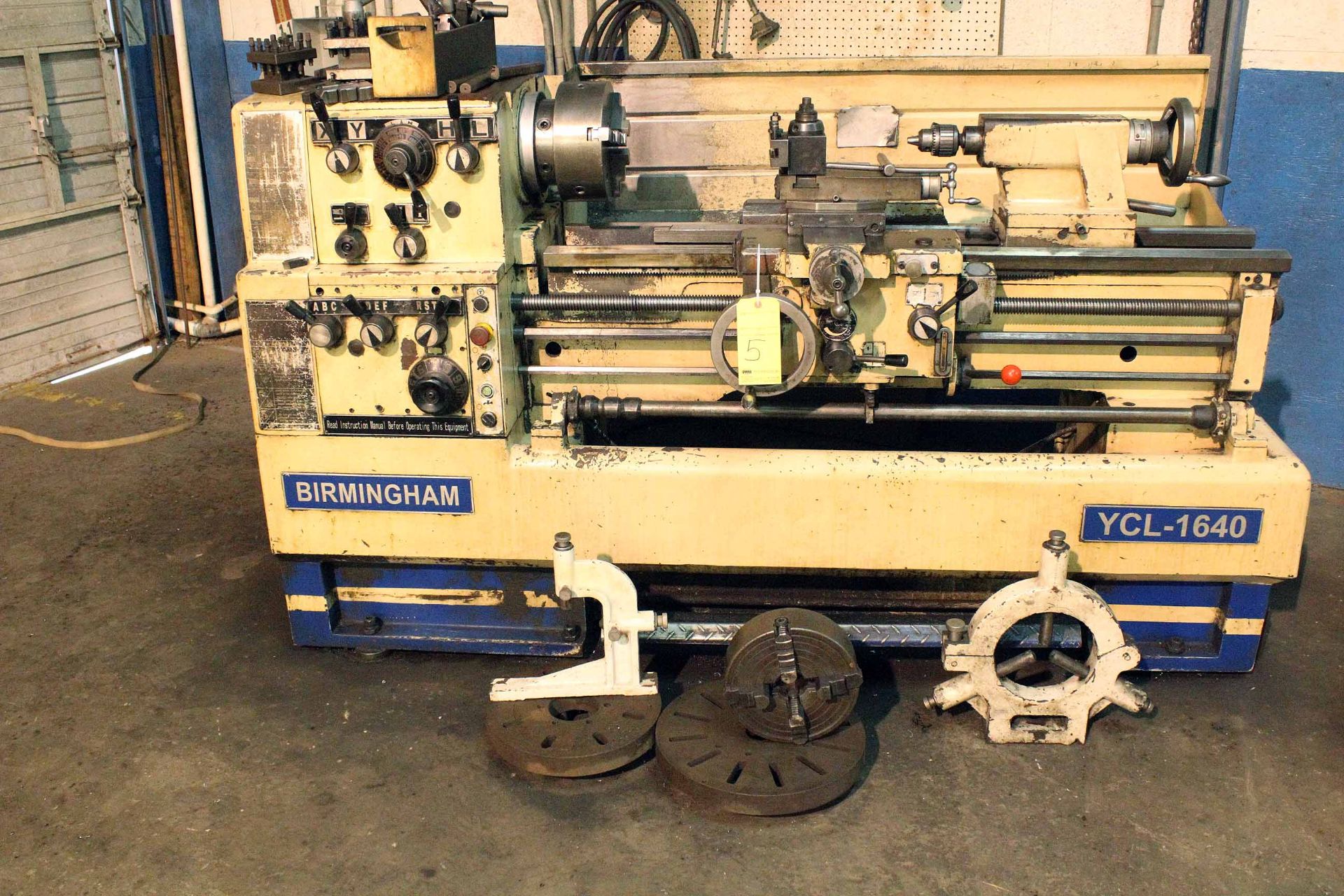 ENGINE LATHE, BIRMINGHAM 16" X 40" MDL. YCL1640, new 2004, 8" sw. over crosslide, spds: 25-2000 RPM,