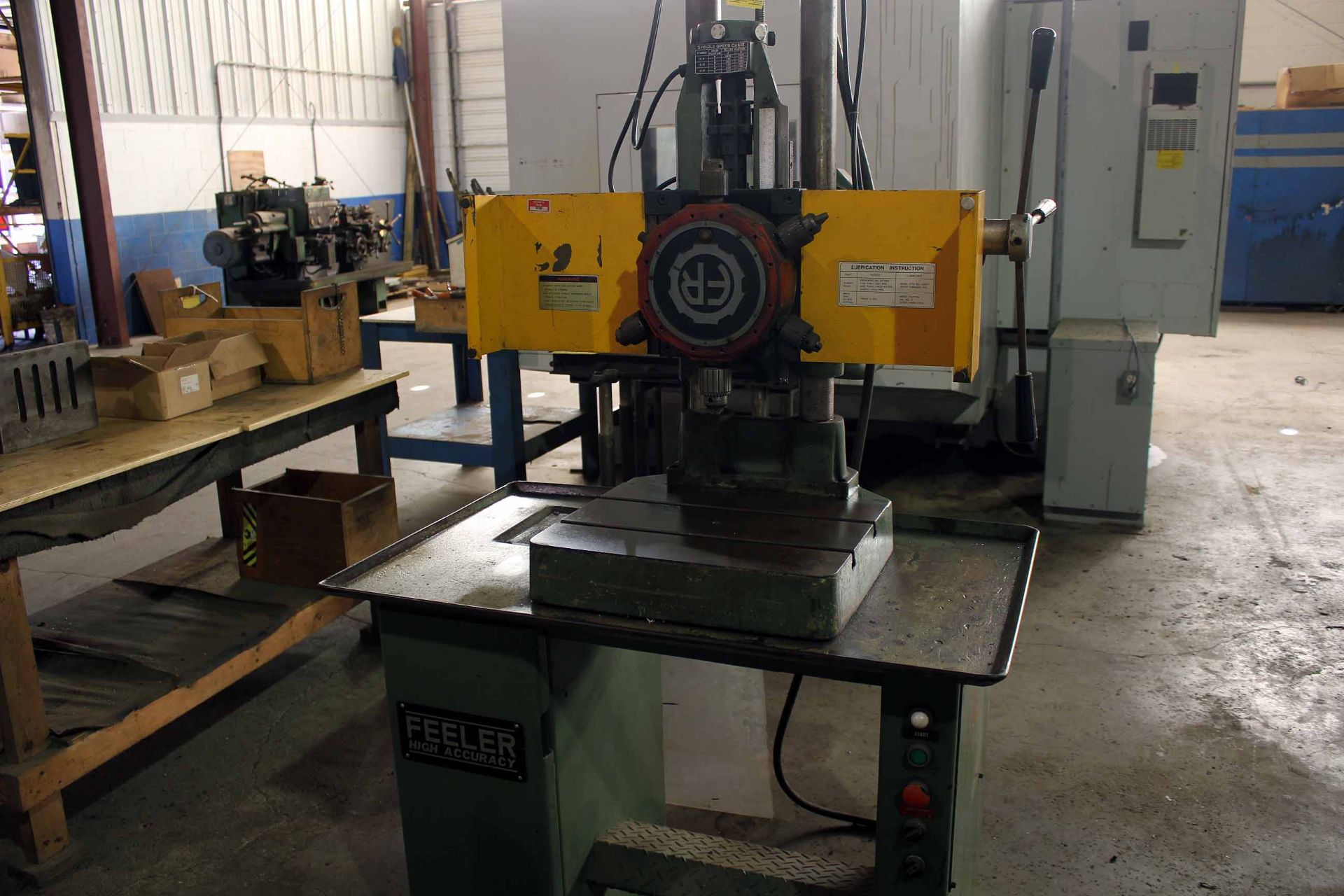 TURRET DRILL, FEELER TYPE FPC-12 6-STATION, spds: 300-3900 RPM, 1 HP motor, cabinet base, S/N