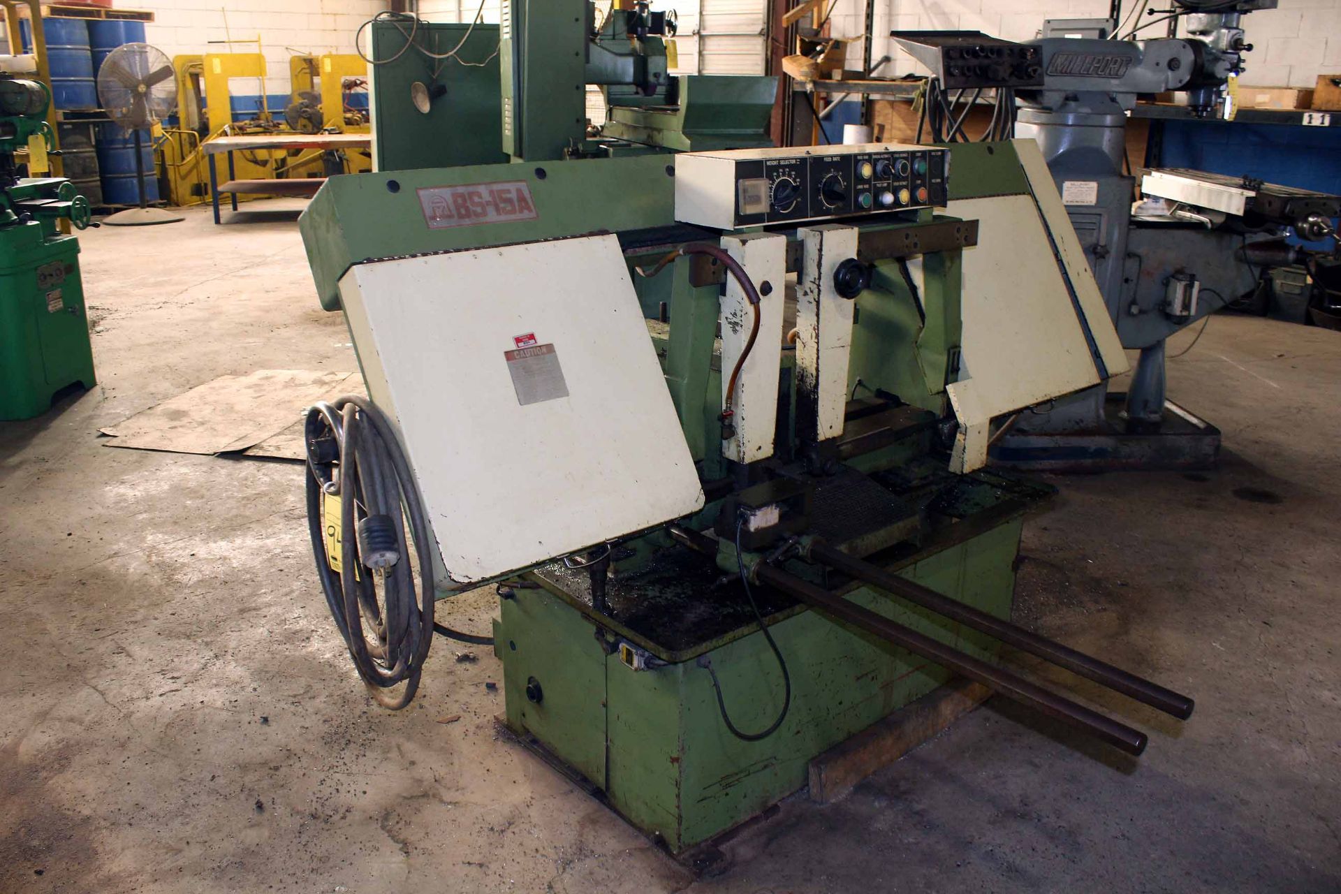 HORIZONTAL BANDSAW, YANG MDL. BS-15A, auto infeed, 47-250 FPM, 15" rd. max. cutting dia., pwr. - Image 2 of 3