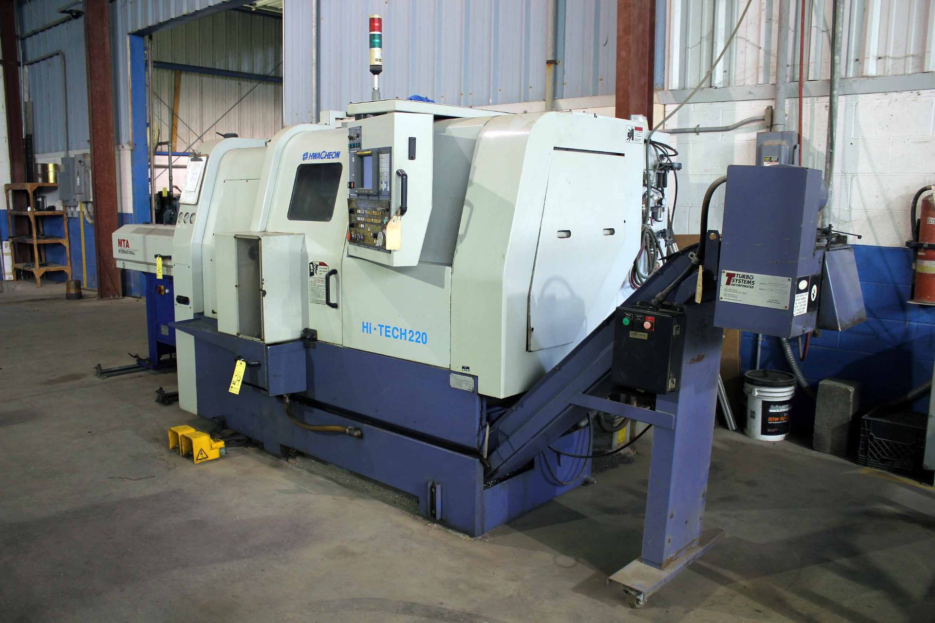CNC LATHE, HWACHEON MDL. HI-TECH-220, new 2004, Fanuc 18T CNC control, 19.7" sw. over bed, 13.8" - Image 2 of 6
