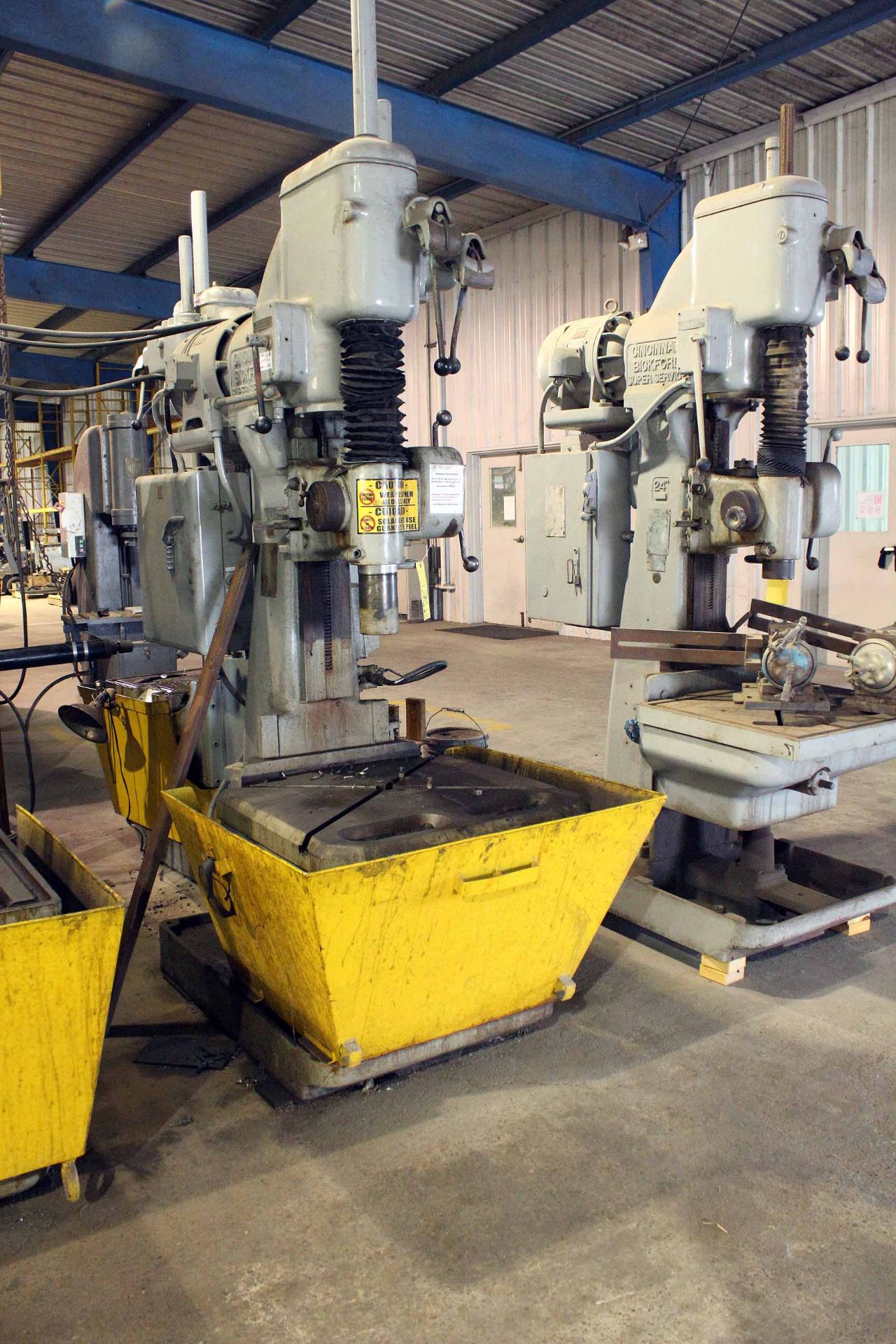 HEAVY DUTY BOX COLUMN DRILL, CINCINNATI BICKFORD 24" "SUPER SERVICE", 30" x 27" H.D. table, No.