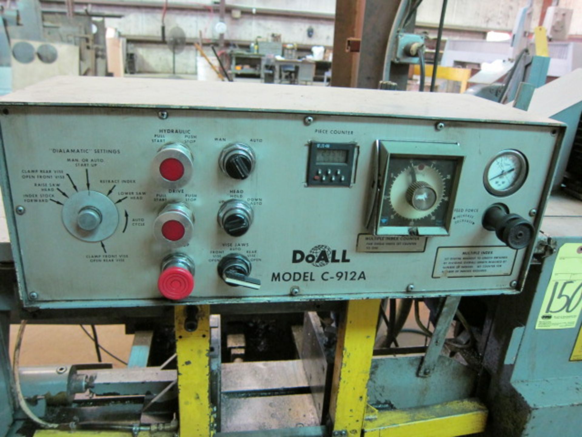 HORIZONTAL BANDSAW, DOALL MDL. C-912A, 9" rd. cap., 9" x 12" rect. cap., auto. feed, H.D. infeed - Image 2 of 7