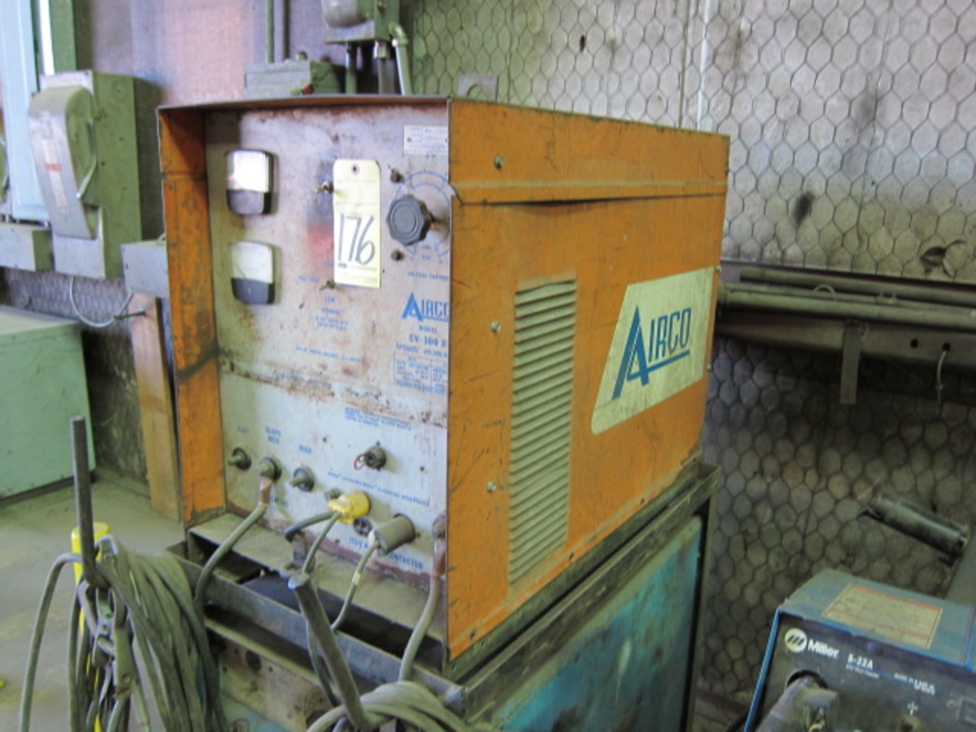 STICK WELDER, AIRCO MDL. CV-300II, 300 amps @ 35 v., 100% duty cycle, Miller Mdl. S-22A wire feeder,