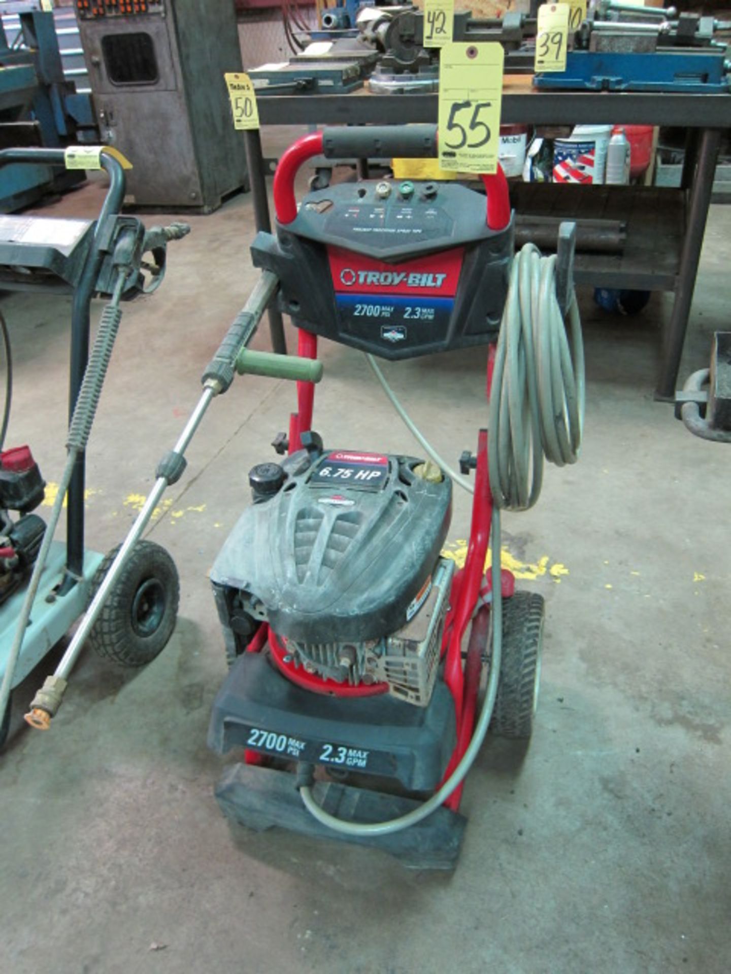 POWER WASHER, TROY-BILT, 6.75 HP motor, 2,700 max. PSI, 2.3 max. GPM