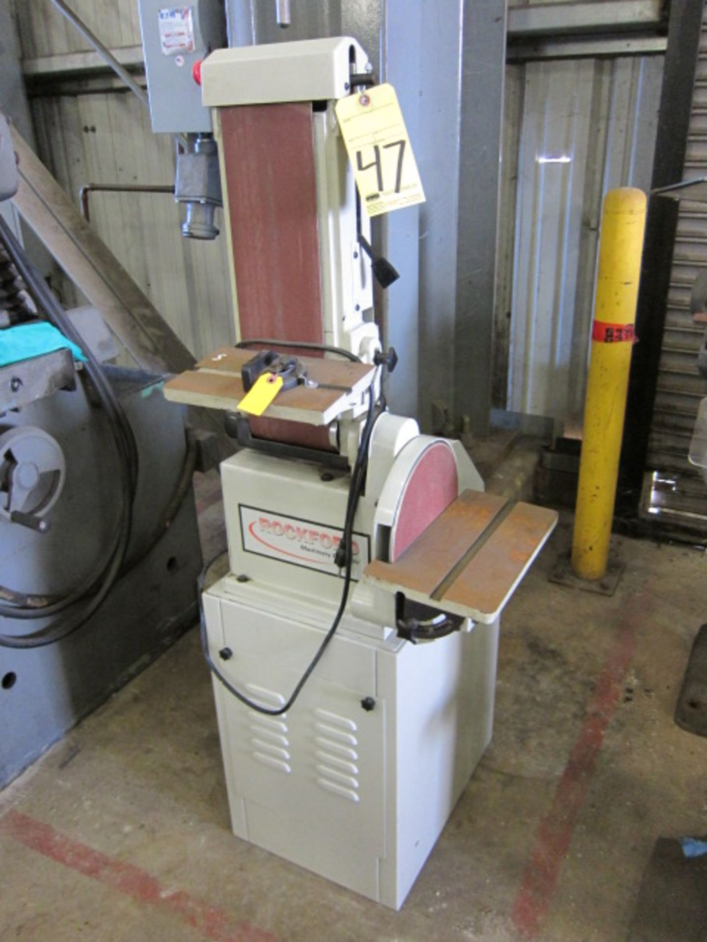 VERTICAL SANDER, ROCKFORD, 6" belt, 10" disc