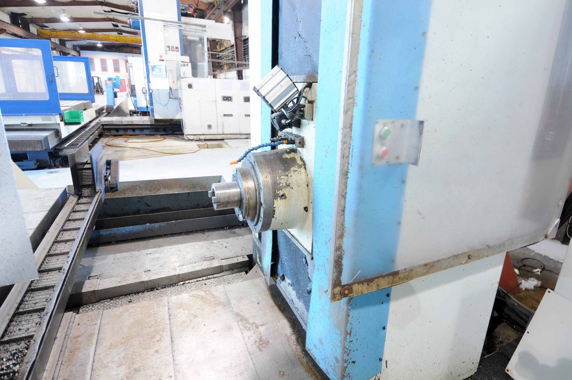 CNC HORIZONTAL BORING MILL, FEMCO MDL. BMC110R2, new 8/2005, 4.33” spdl., 56-1/2" x 63" table, 78.7" - Image 4 of 7