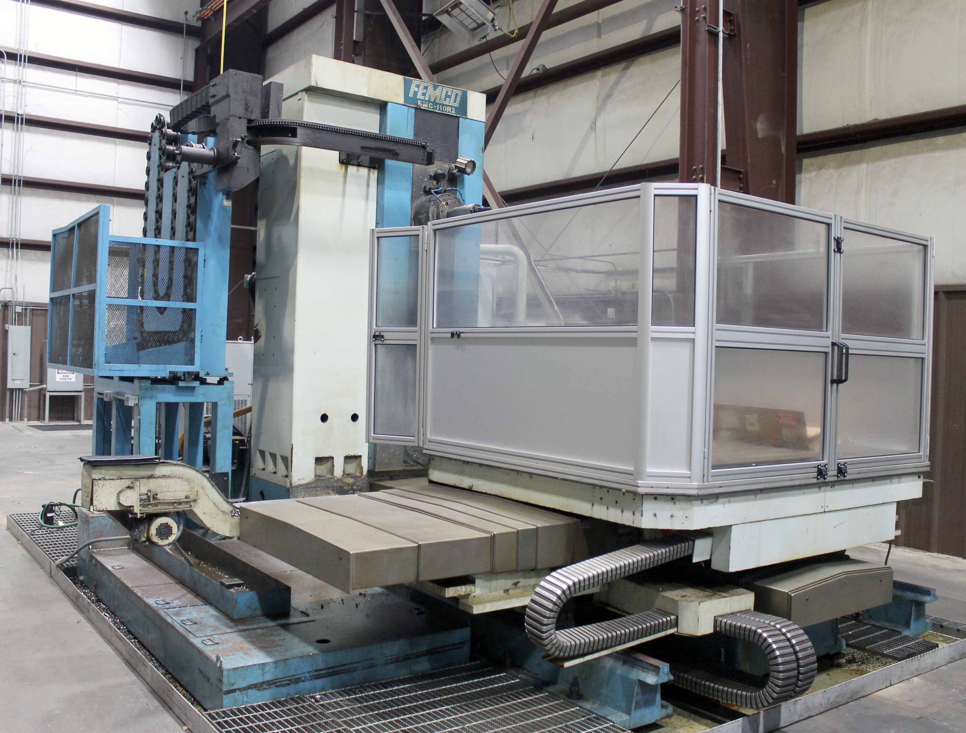 CNC HORIZONTAL BORING MILL, FEMCO MDL. BMC-110R2, Fanuc 21i-MB CNC control, 4.33” spdl., 56-1/2" x - Image 2 of 6