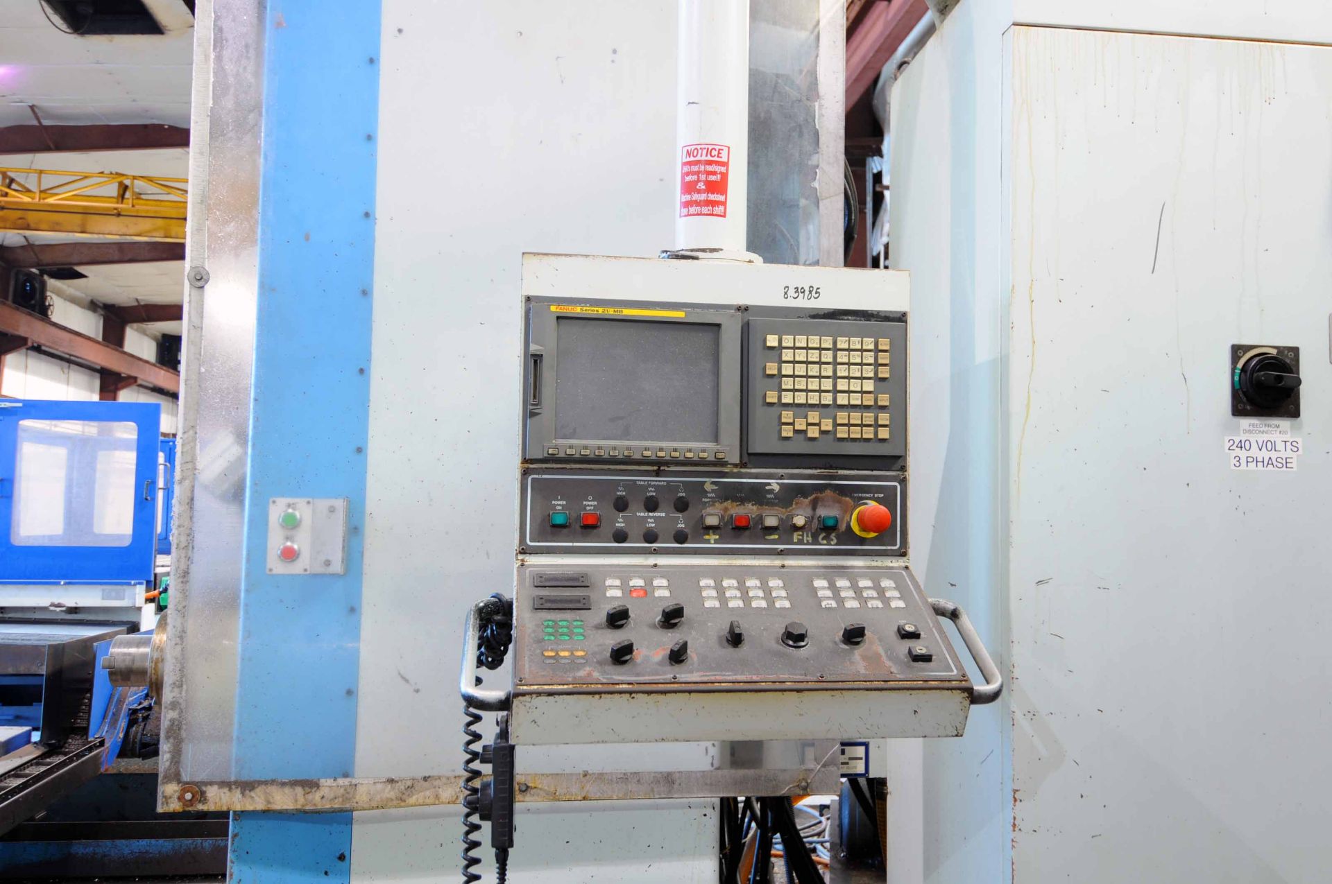 CNC HORIZONTAL BORING MILL, FEMCO MDL. BMC110R2, new 8/2005, 4.33” spdl., 56-1/2" x 63" table, 78.7" - Image 6 of 7