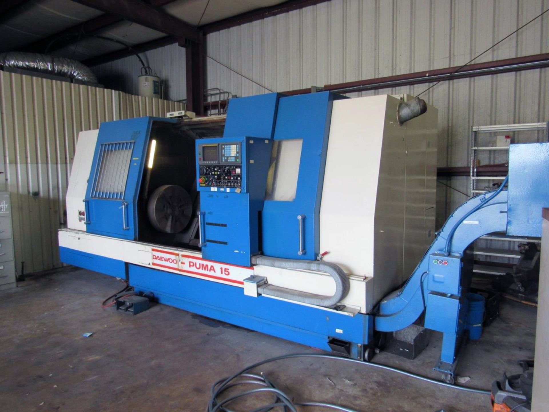 CNC SLANT BED LATHE, DAEWOO PUMA 15, new 1992, 31.1" sw. over bed, 21" over carriae, 26" max. - Image 2 of 8