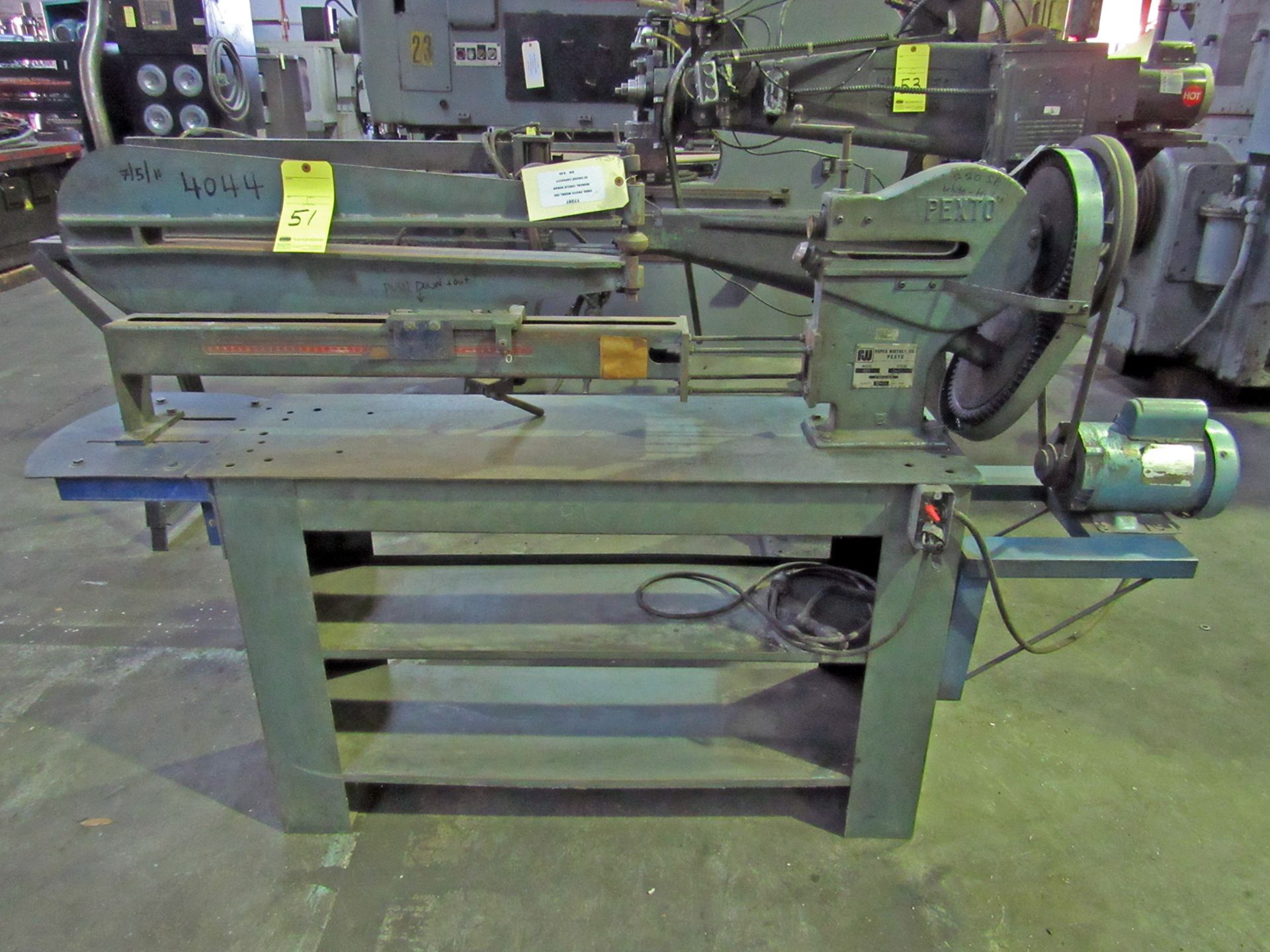 MANUAL CIRCLE SHEAR, PEXTO MDL. 299, 20 gal. mild steel cutting cap., 10" cutting head depth, 30.5 - Image 2 of 6