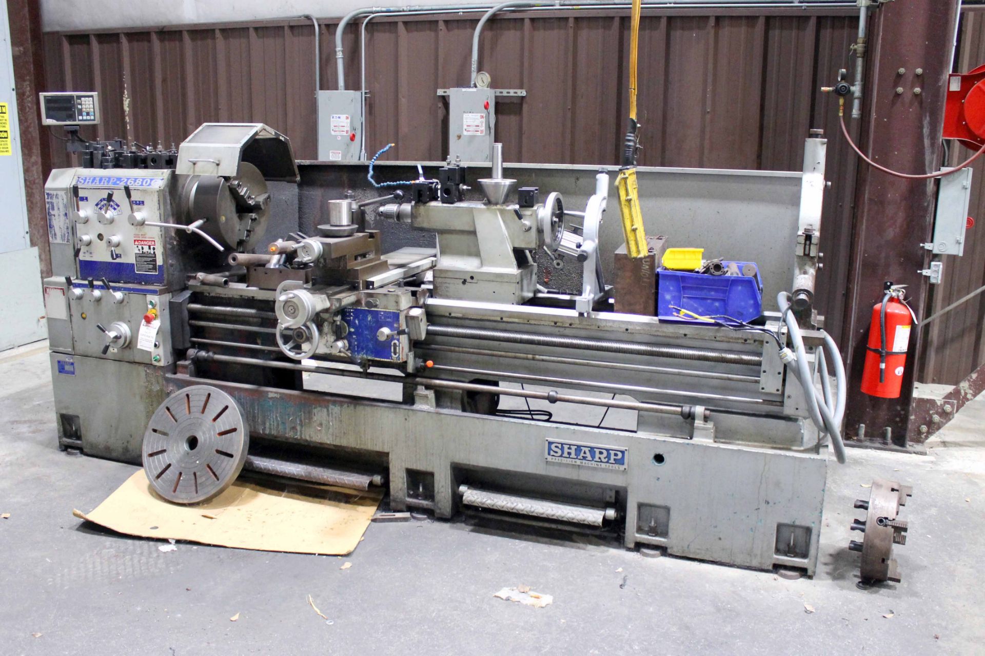 ENGINE LATHE, SHARP MDL. 268OC, spds: 15-1500 RPM, 26" sw. over bed, 80" dist. btn. centers, (2)