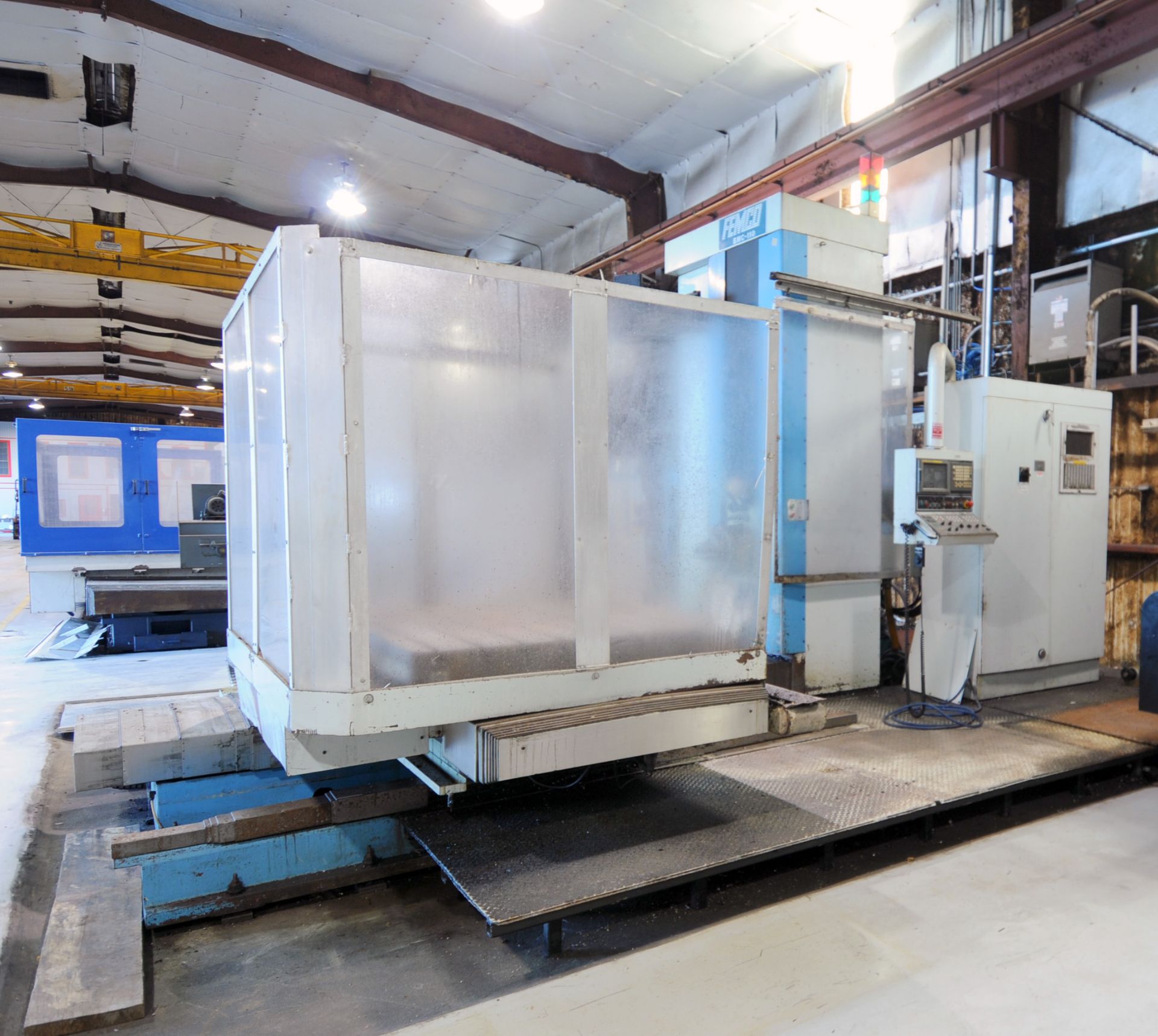 CNC HORIZONTAL BORING MILL, FEMCO MDL. BMC110R2, new 8/2005, 4.33” spdl., 56-1/2" x 63" table, 78.7" - Image 3 of 7