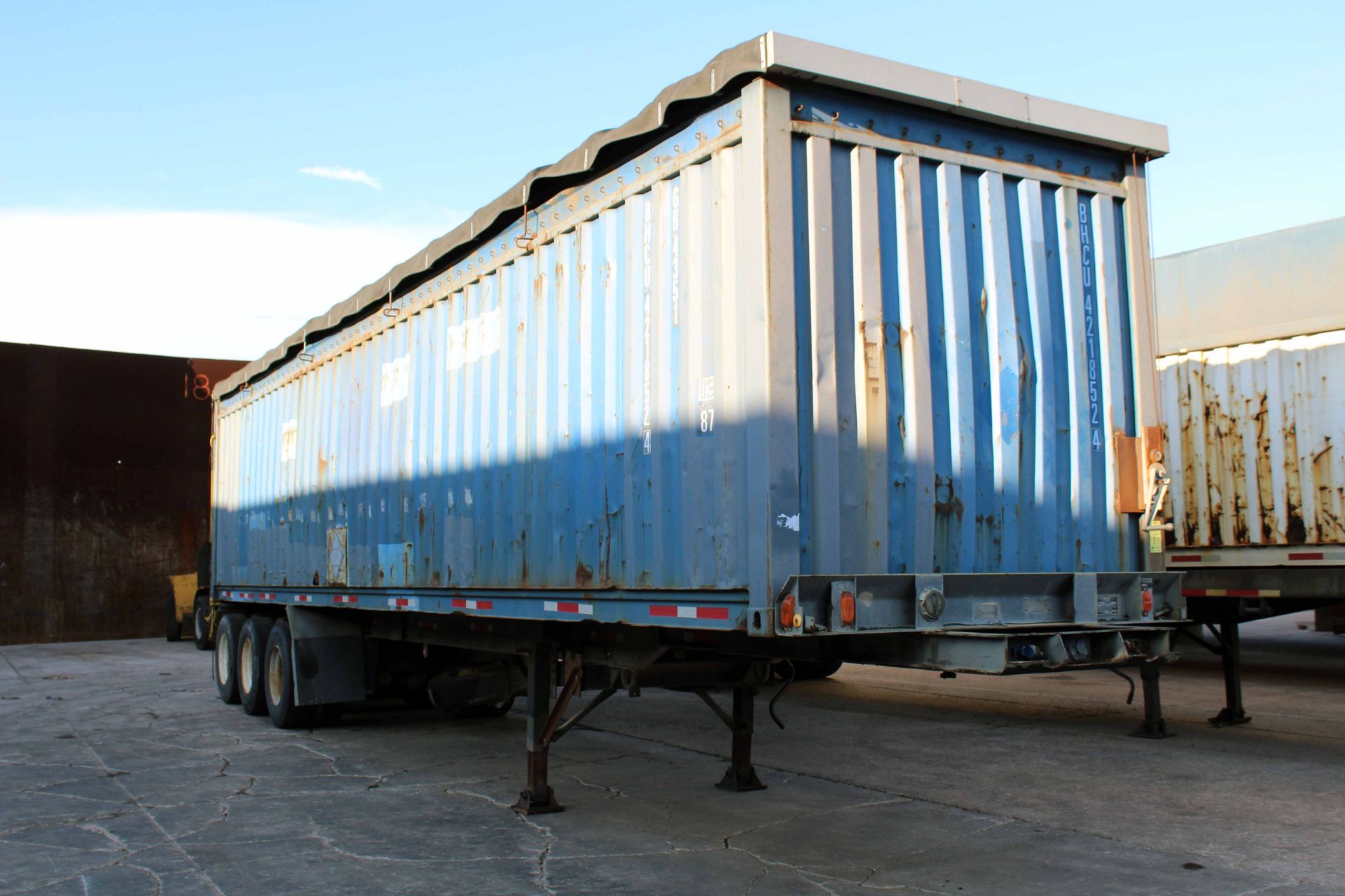 CONTAINER TRAILER FRAME, CUSTOM 40', triple axle, landing gear, open top container