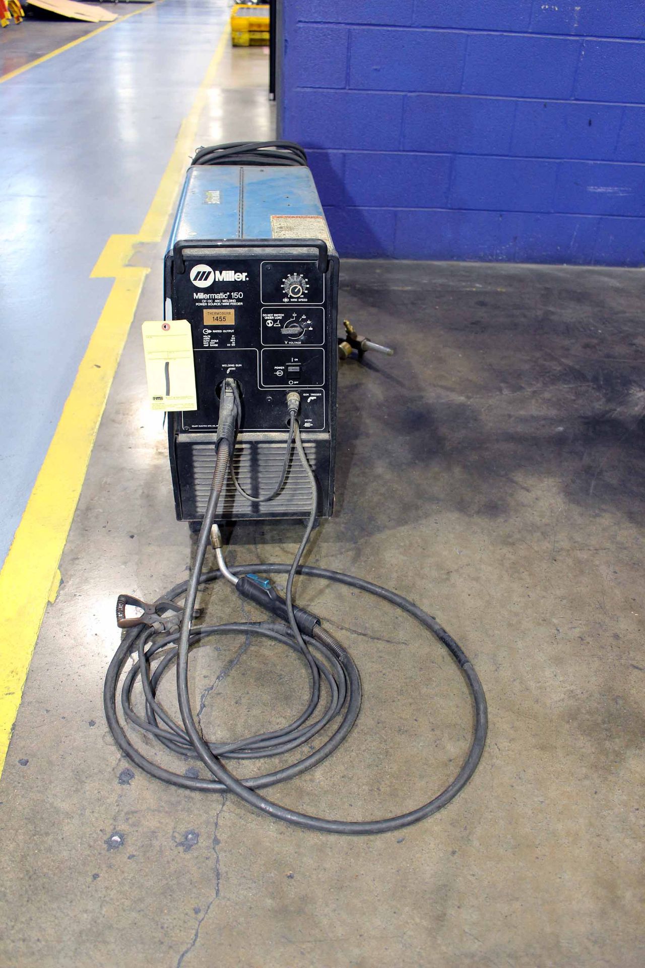 MIG WELDER, MILLER MILLERMATIC MDL. 150, 120 amps @ 21 v. rated output, 30% duty cycle, MIG torch,