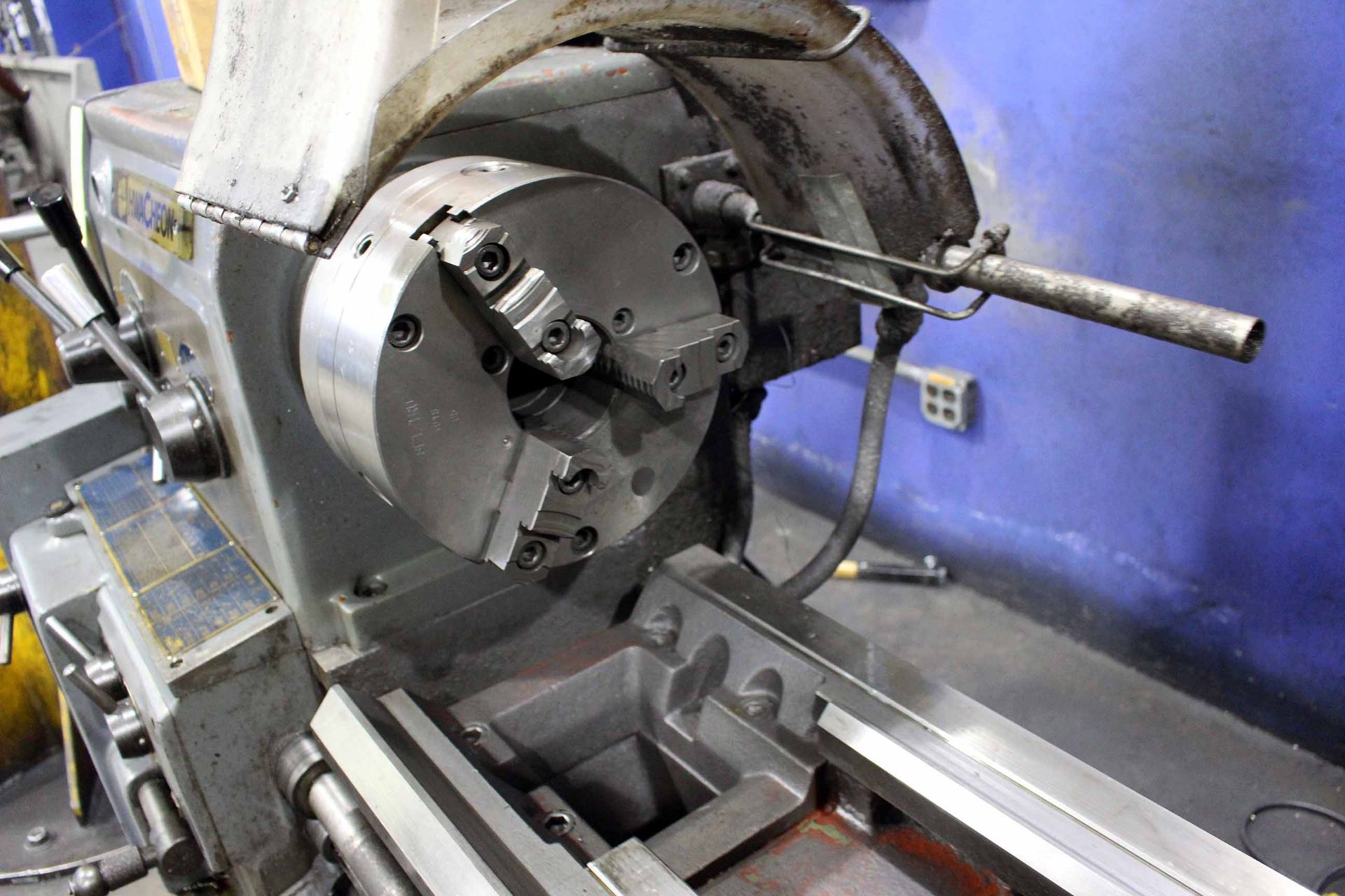 GAP BED ENGINE LATHE, HWACHEON 17" X 60" MDL. HL460, 7-1/2 HP motor, 2-axis D.R.O., steadyrest, - Image 3 of 3