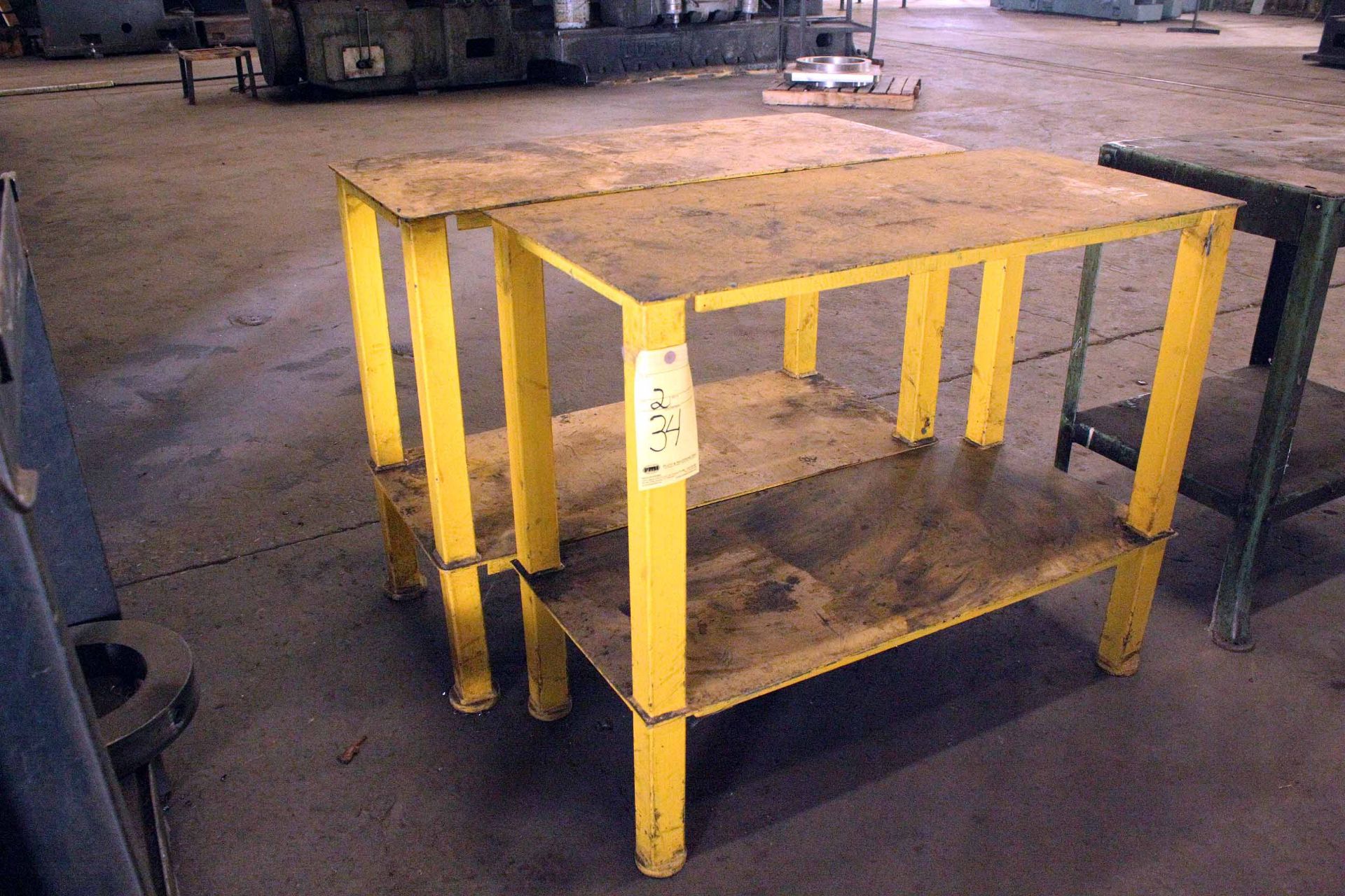 LOT OF WORKTABLES (2), steel fabricated, 26" x 18" x 31" ht.