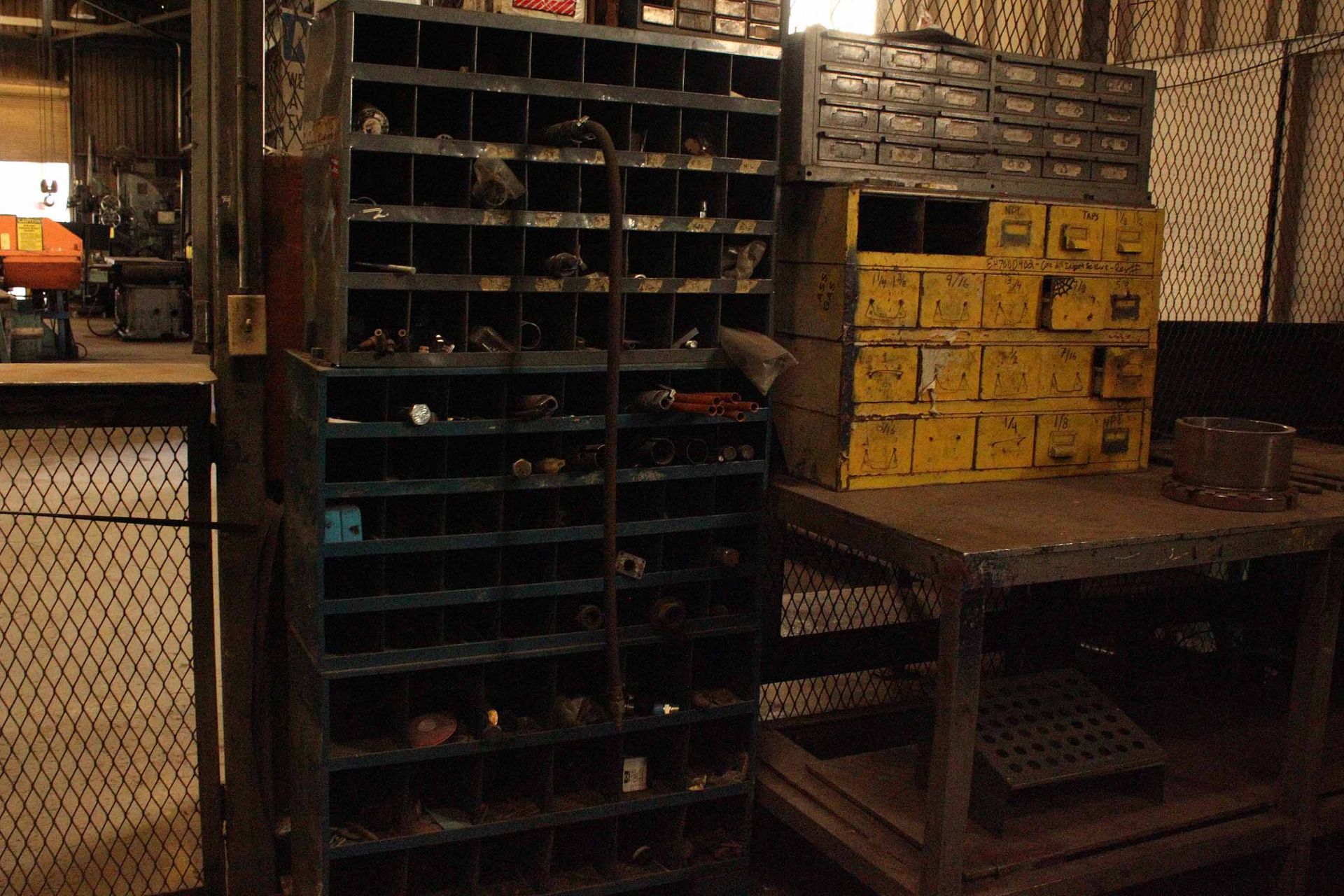 LOT CONSISTING OF REMAINDER OF TOOL CRIB: storage cabinets, nuts & bolts w/storage bins, - Image 2 of 6