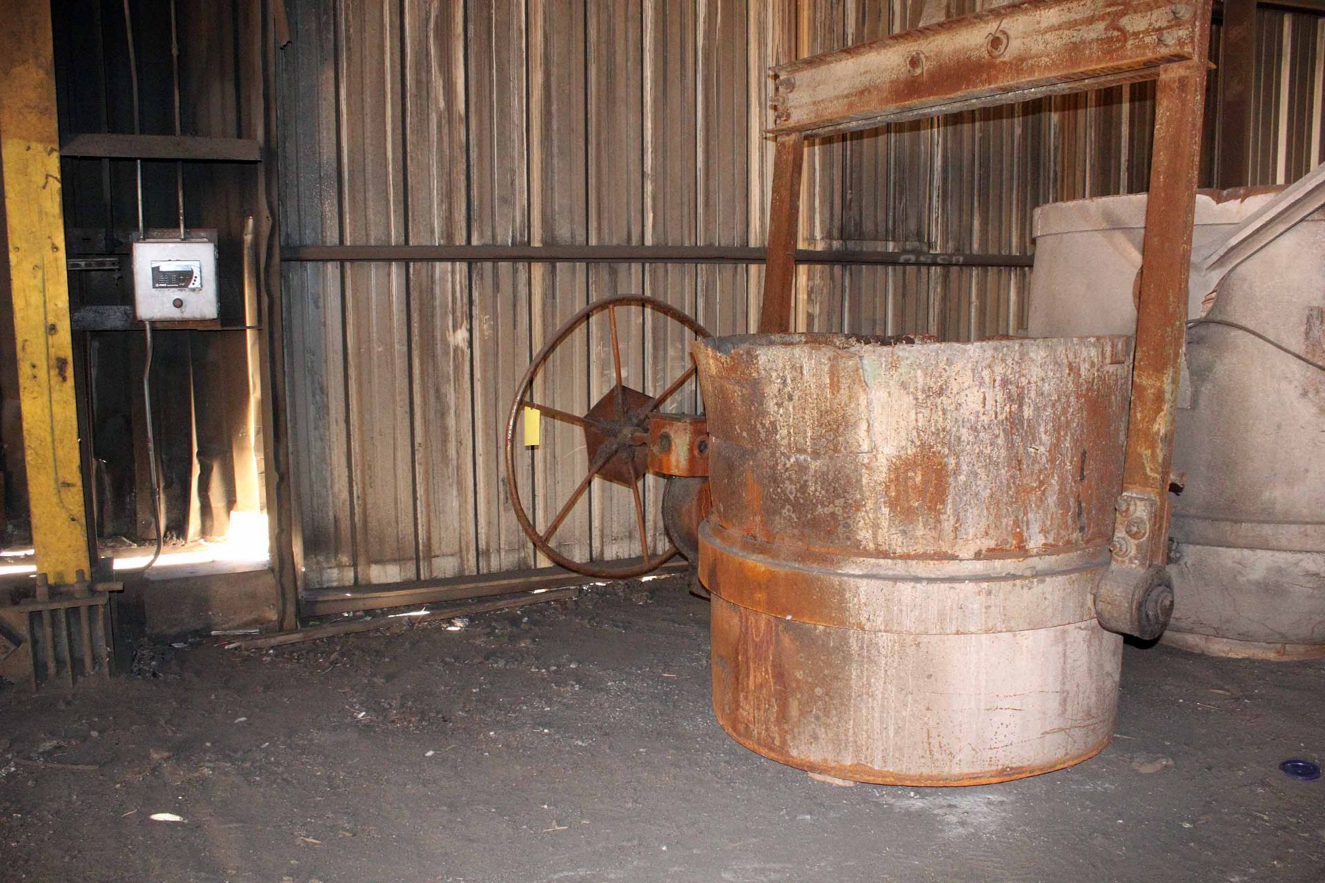 GEARED TILTING FURNACE LADLE, MODERN FOUNDRY, 54" dia. nominal x 52" ht. (missing refractory) - Image 2 of 2