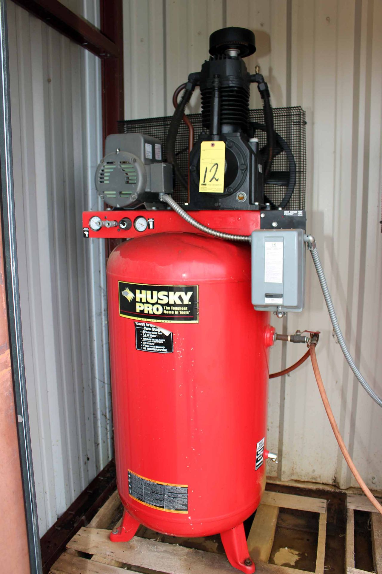 AIR COMPRESSOR, HUSKY PRO, 80 gal. tank, 7-1/2 HP motor, 175 max. PSI (Location A)