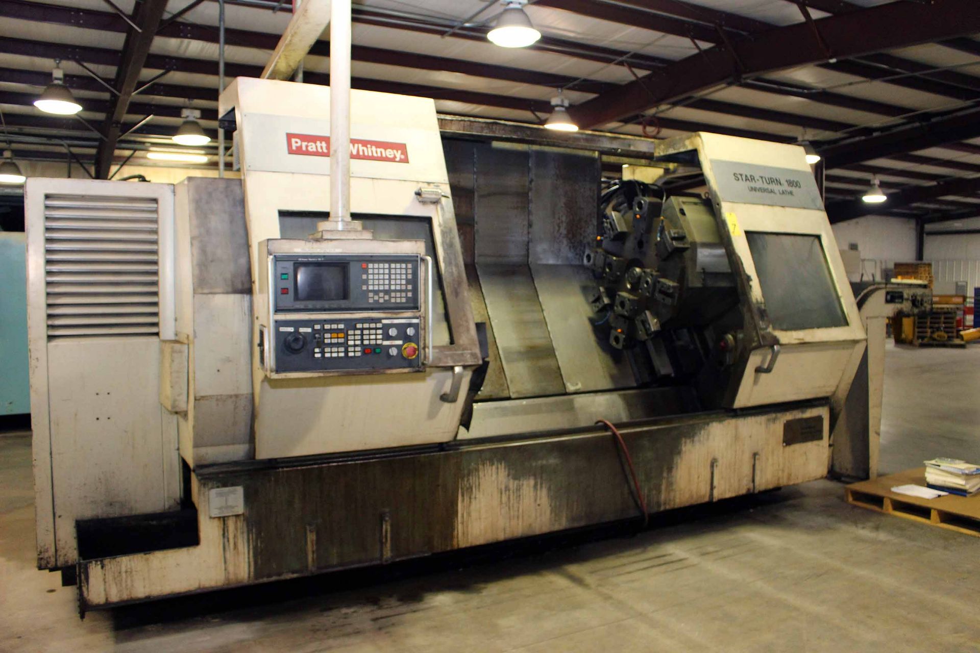 CNC LATHE, PRATT & WHITNEY MDL. STARTURN 1800, Fanuc 18T CNC control, 18" chuck, 80" dist. btn. - Image 2 of 5