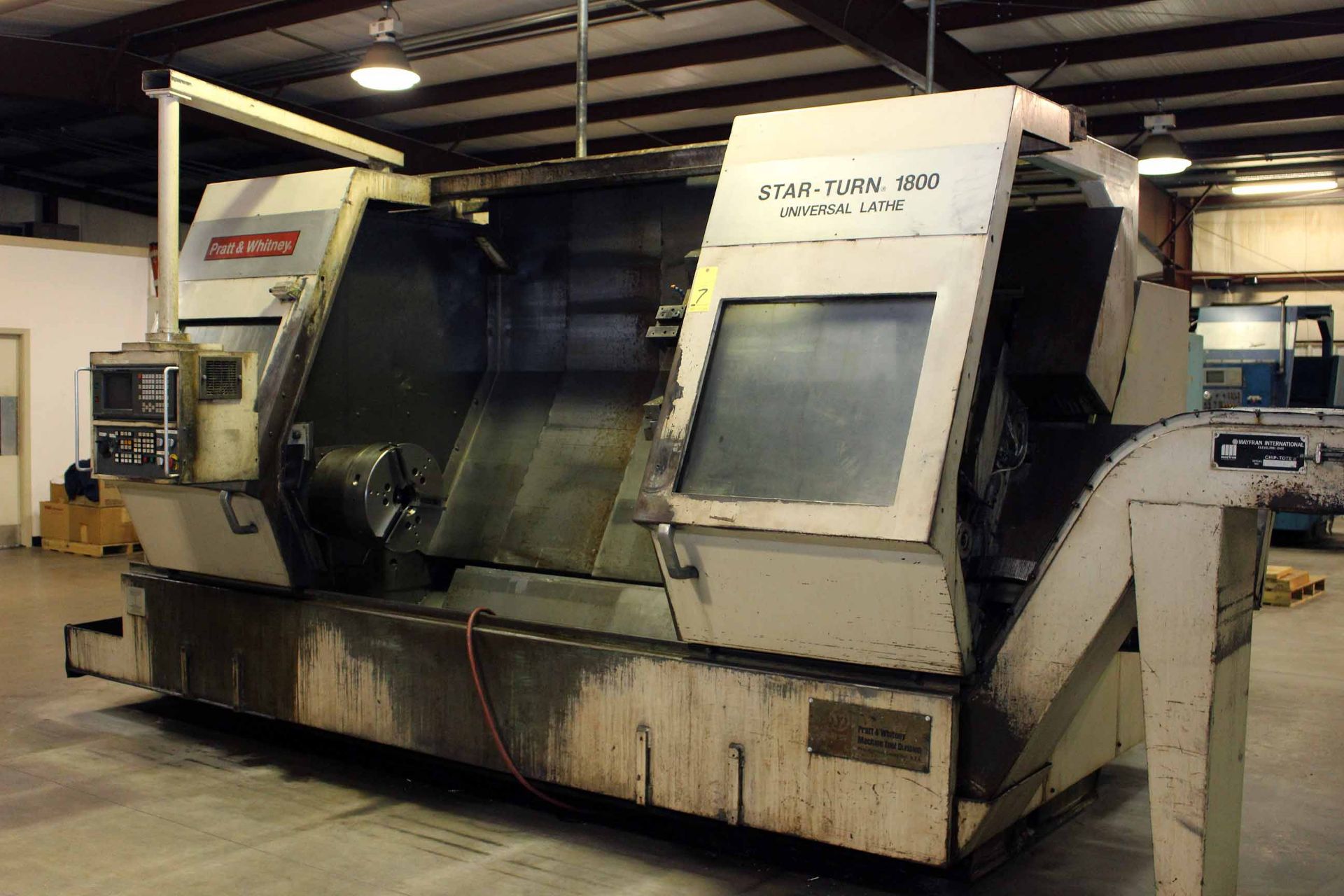 CNC LATHE, PRATT & WHITNEY MDL. STARTURN 1800, Fanuc 18T CNC control, 18" chuck, 80" dist. btn.