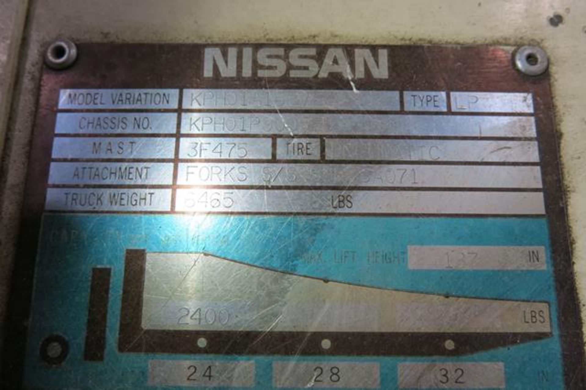 NISSAN, KPH01A15PV, 2,400 LBS, 3 STAGE, LPG FORKLIFT - Image 11 of 11