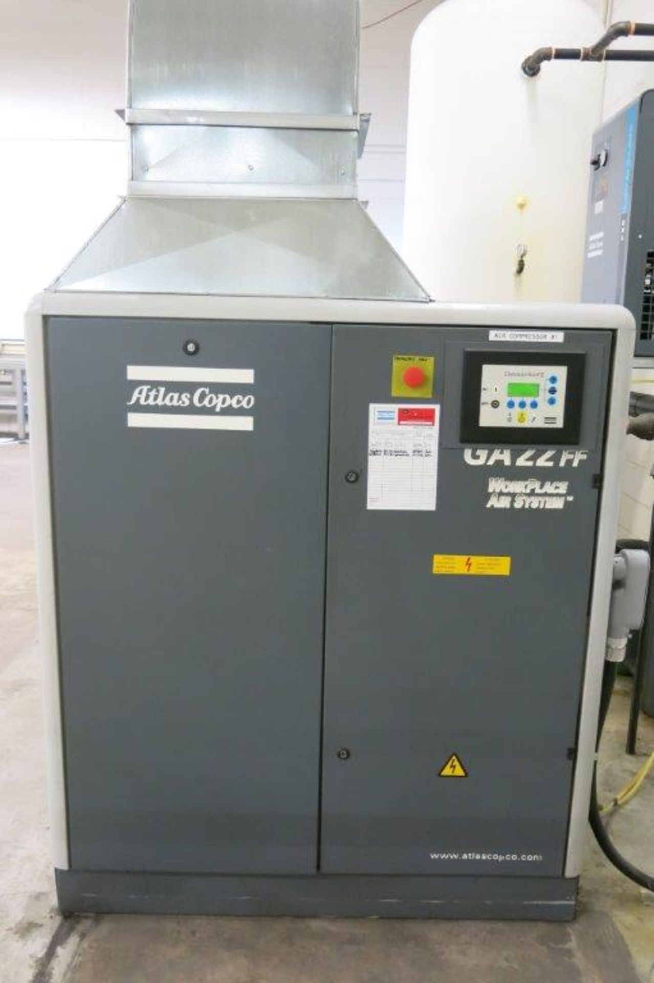 ATLAS COPCO, GA22, 30 HP, ROTARY SCREW AIR COMPRESSOR, 2001, S/N AII 261399, (RIGGER REQUIRED)